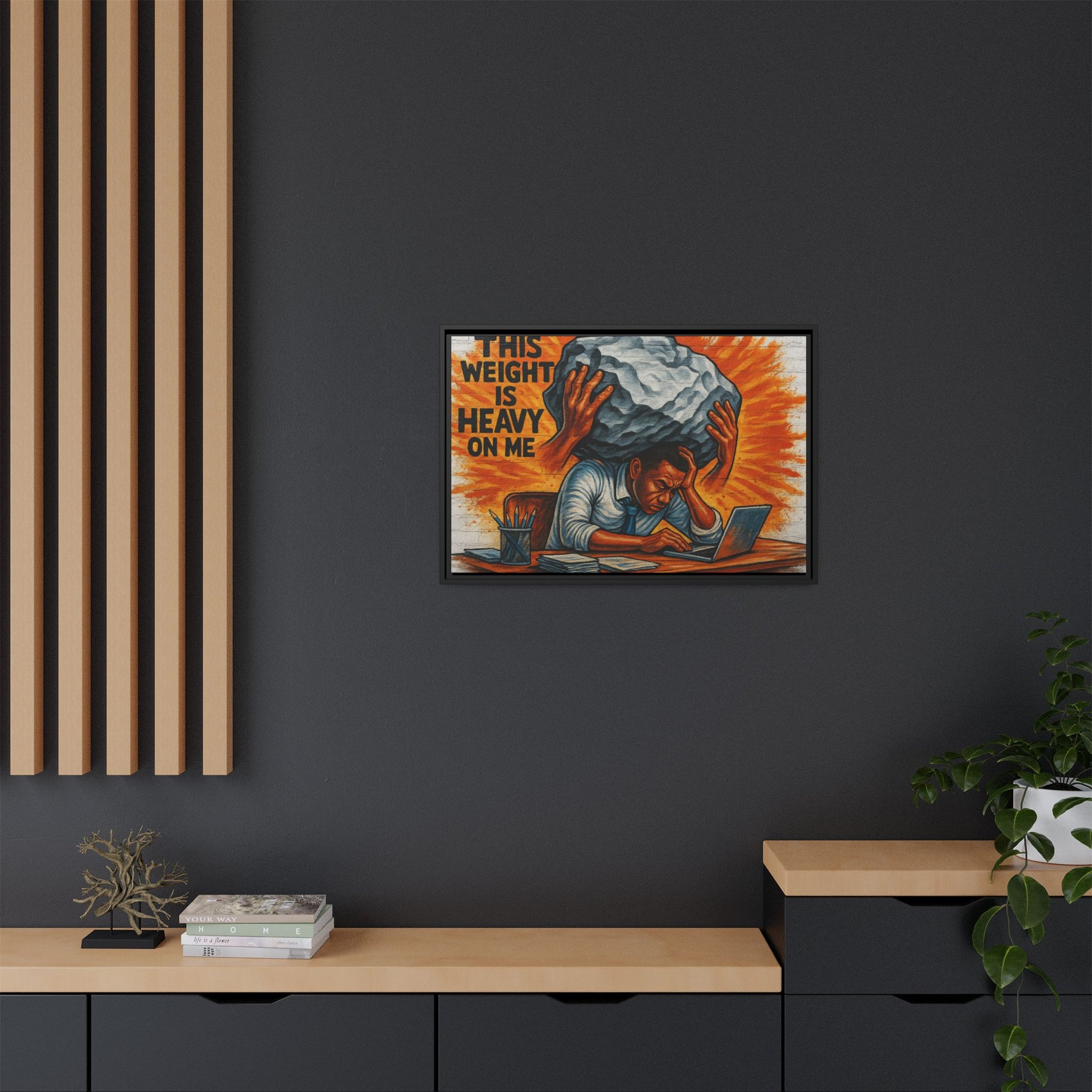 Framed Canvas Art, Stress Relief Decor, Office Wall Art, Motivational Artwork, Unique Gift for Home or Office