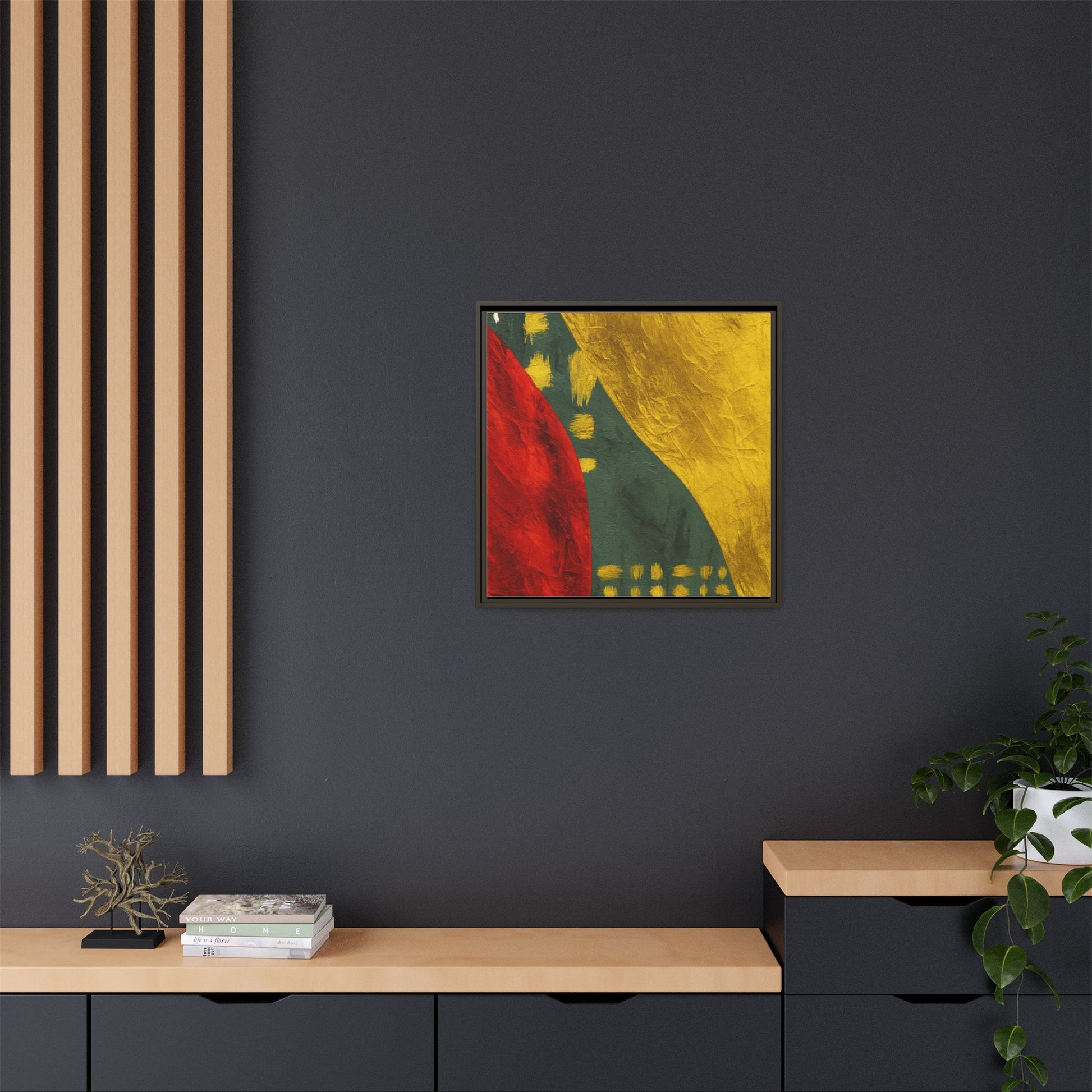 Red Green Gold Abstract