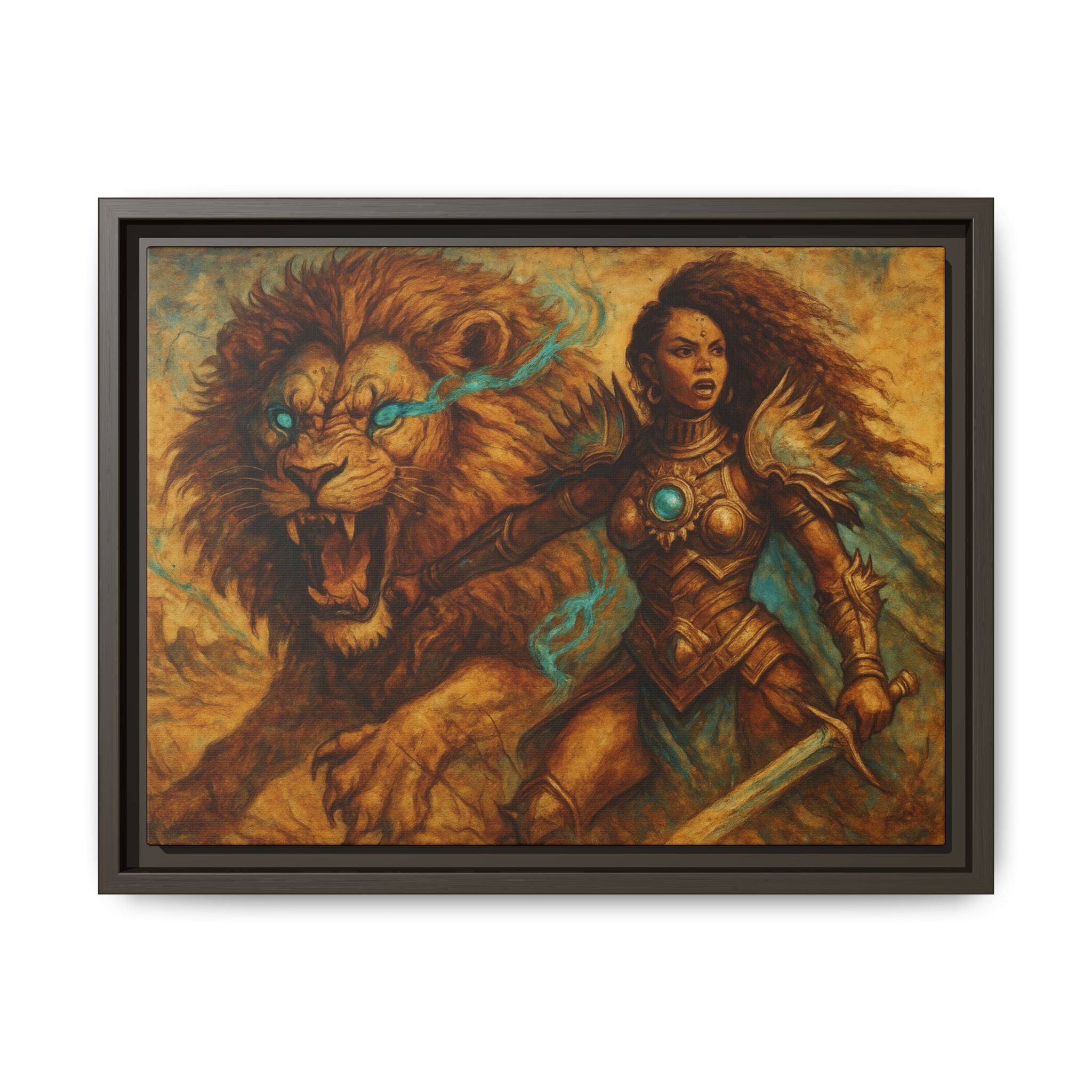 Fantasy Lion and Warrior