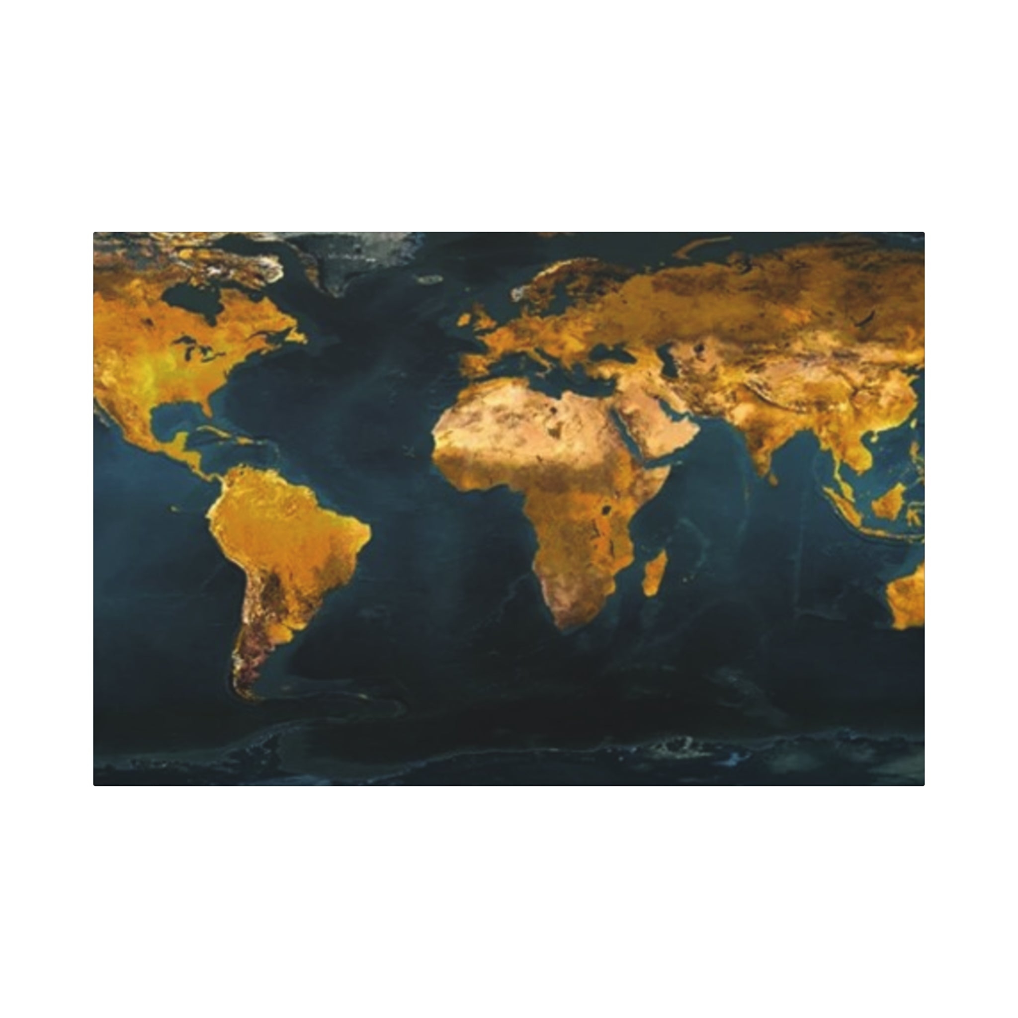 World Map Canvas Art Wraps, Modern Wall Art,