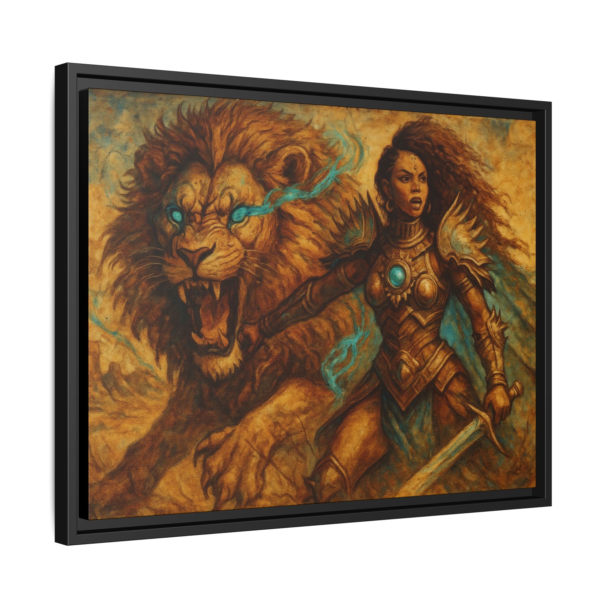 Fantasy Lion and Warrior