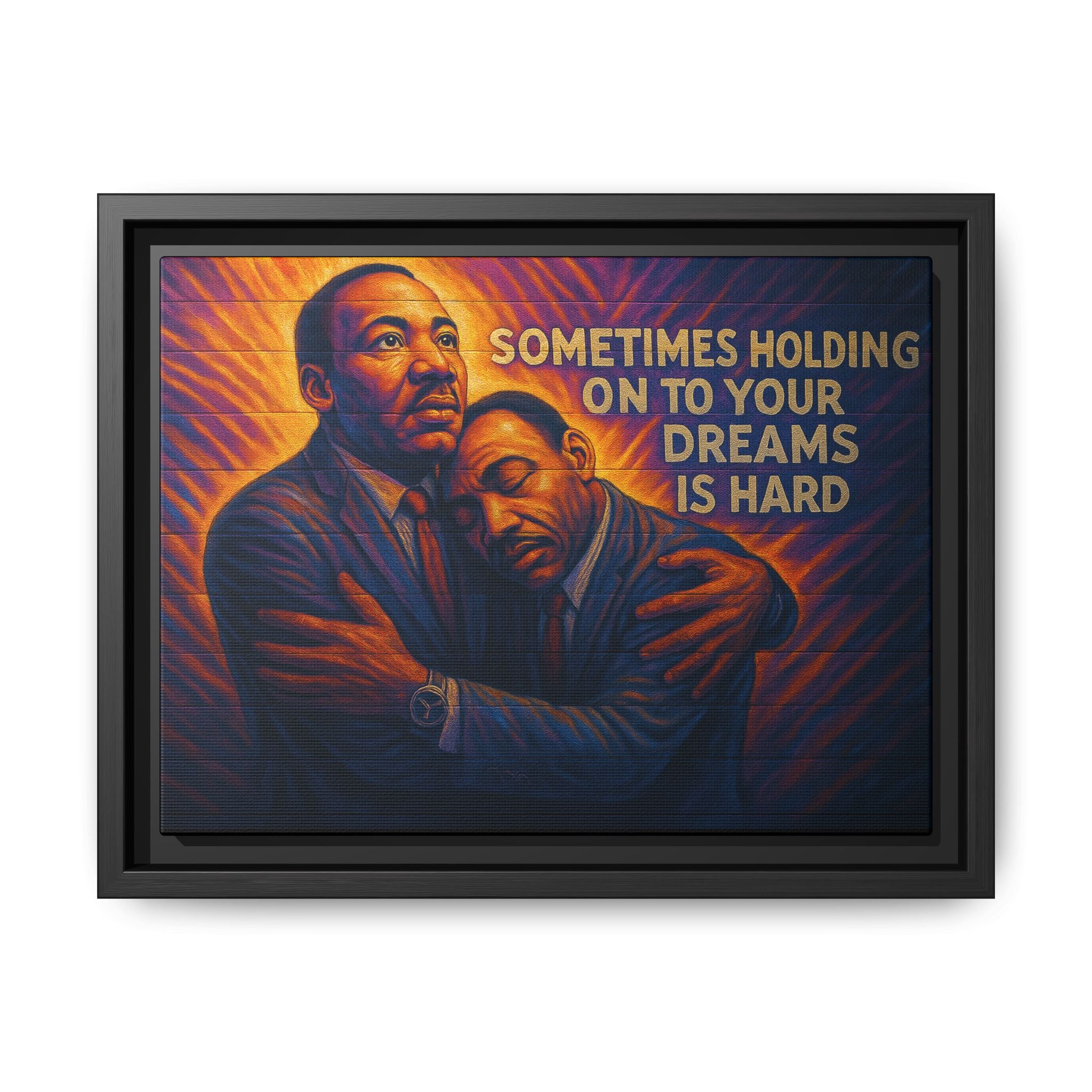 Inspirational Framed Canvas Wall Art, Motivational Home Decor, Dream Quote Art, Multi-color Wall Decor, Uplifting Gift Idea