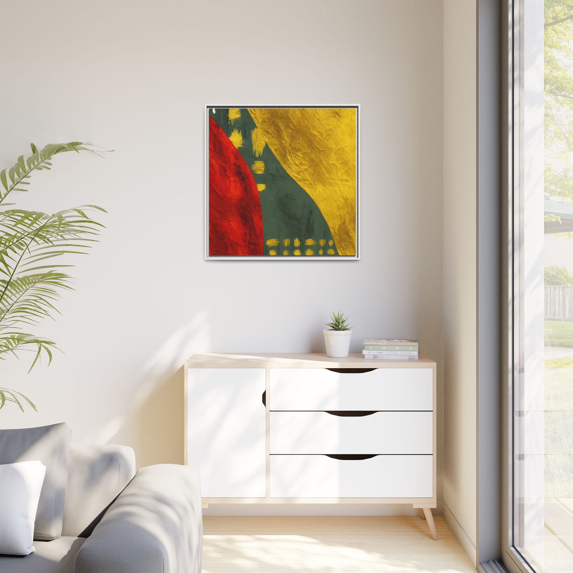 Red Green Gold Abstract