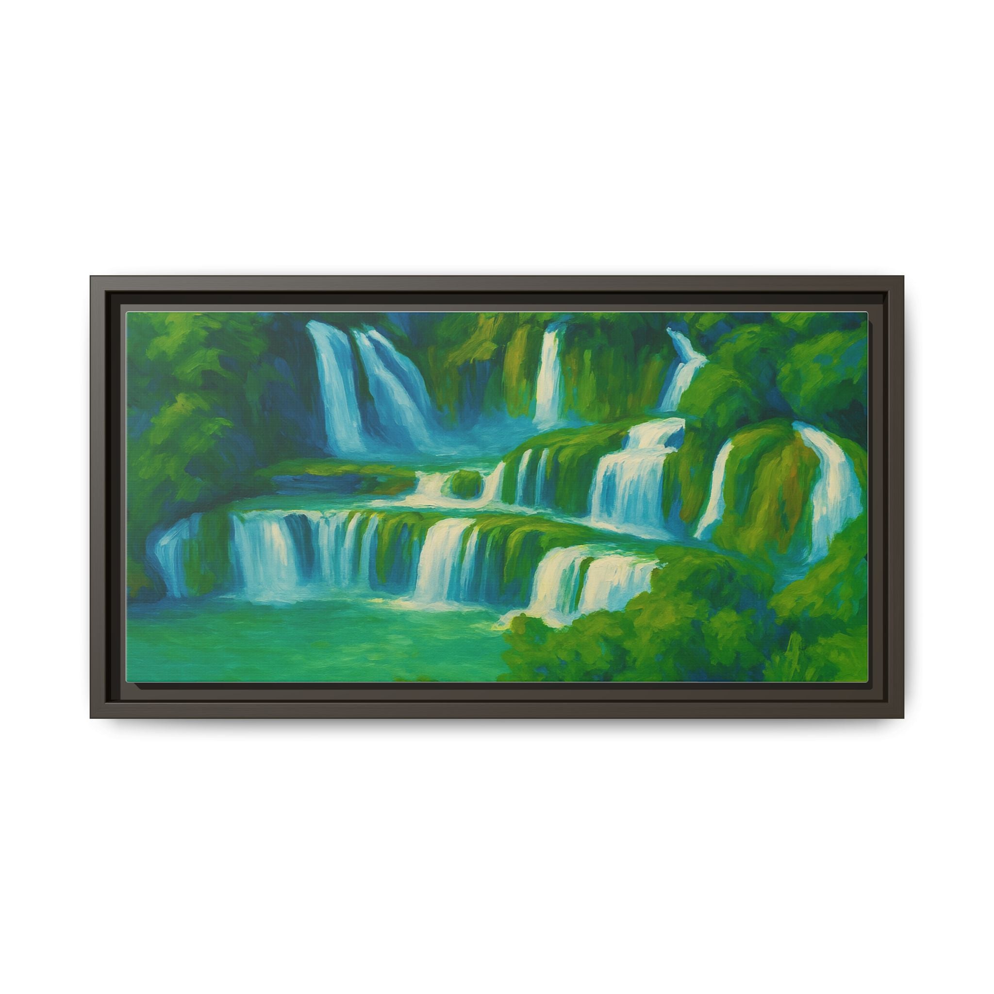 Green Serene Waterfall