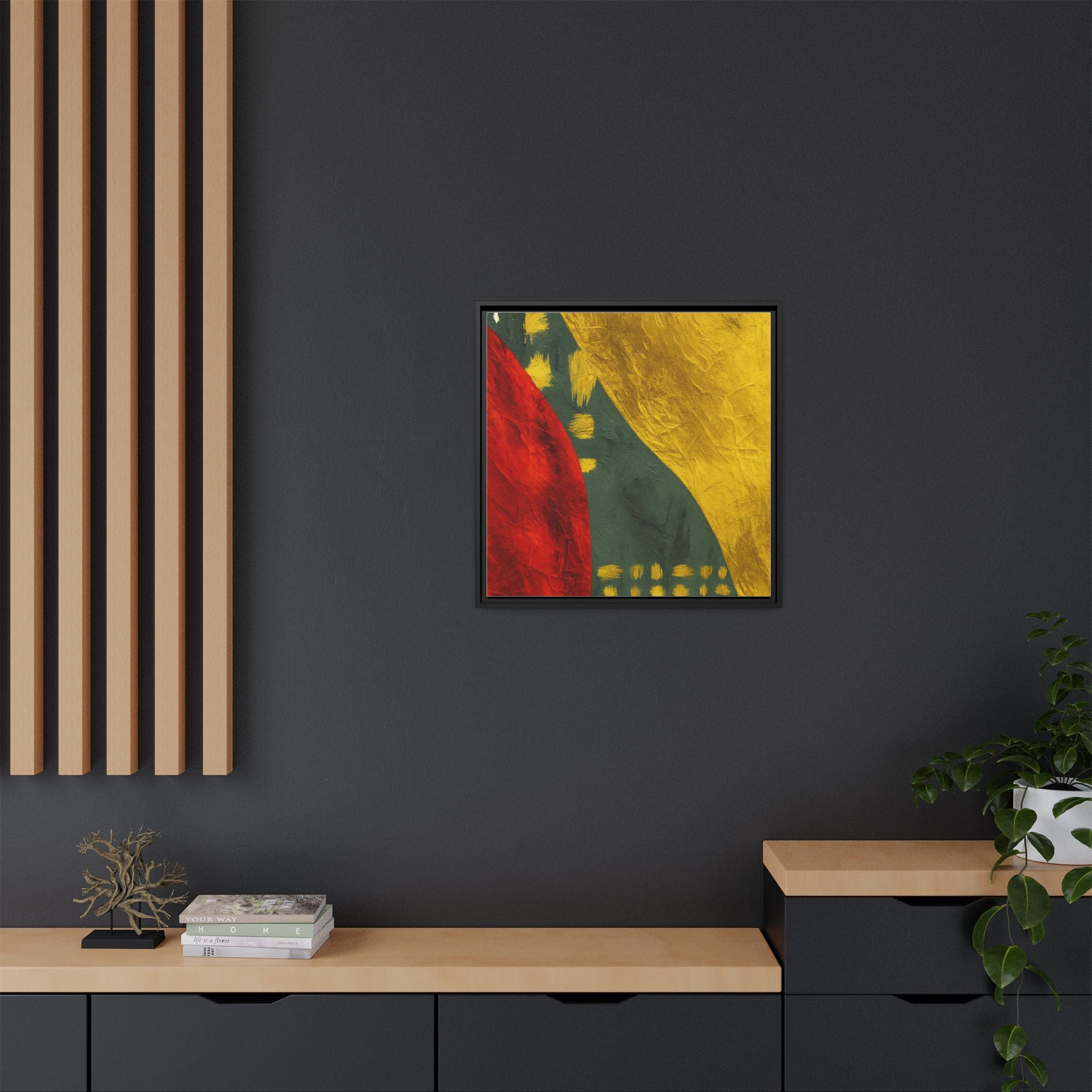 Red Green Gold Abstract