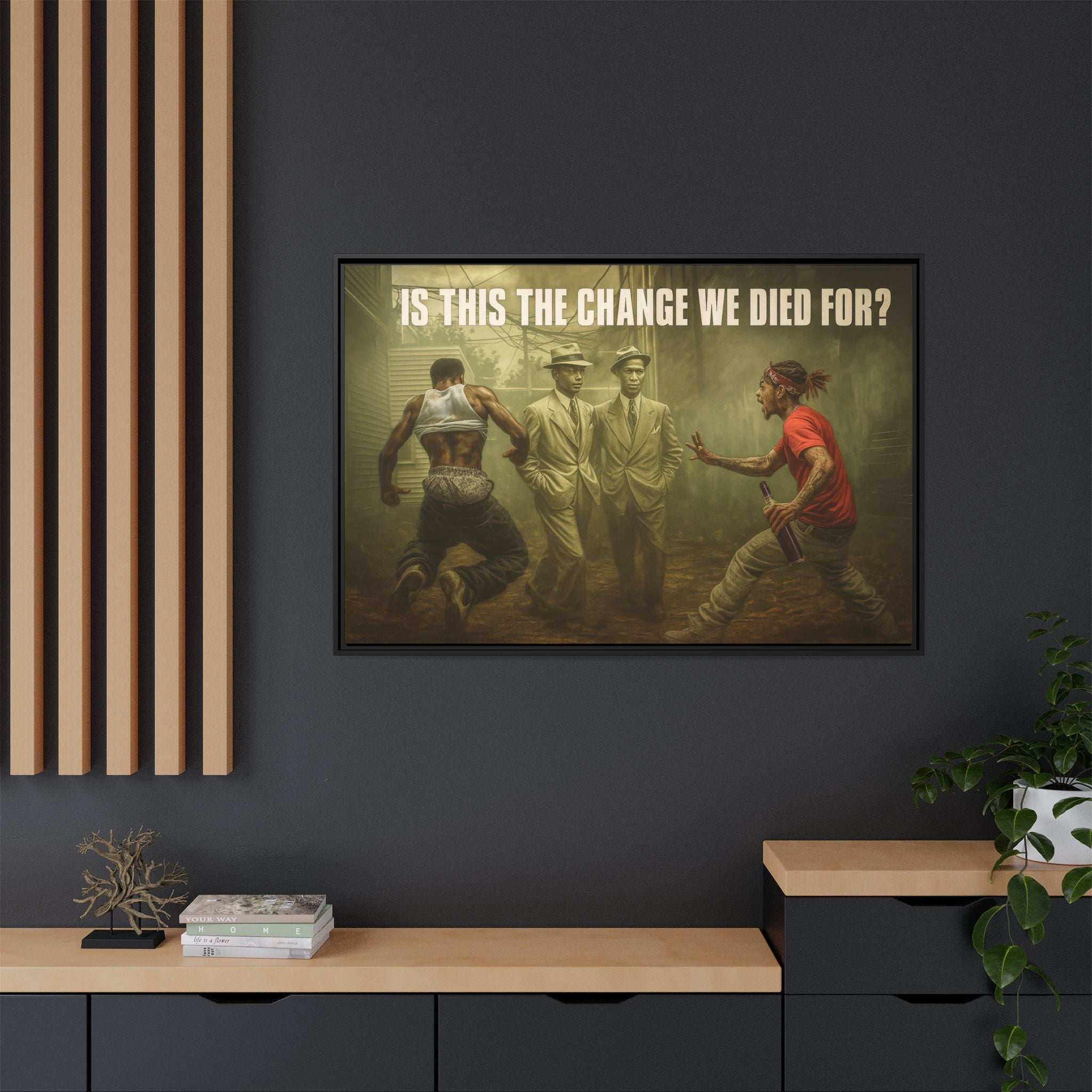 Framed Art Print: 'Is This The Change We Died For?' - Social Commentary Wall Decor, Black History Art, Motivational Home Decor, Gift [...]