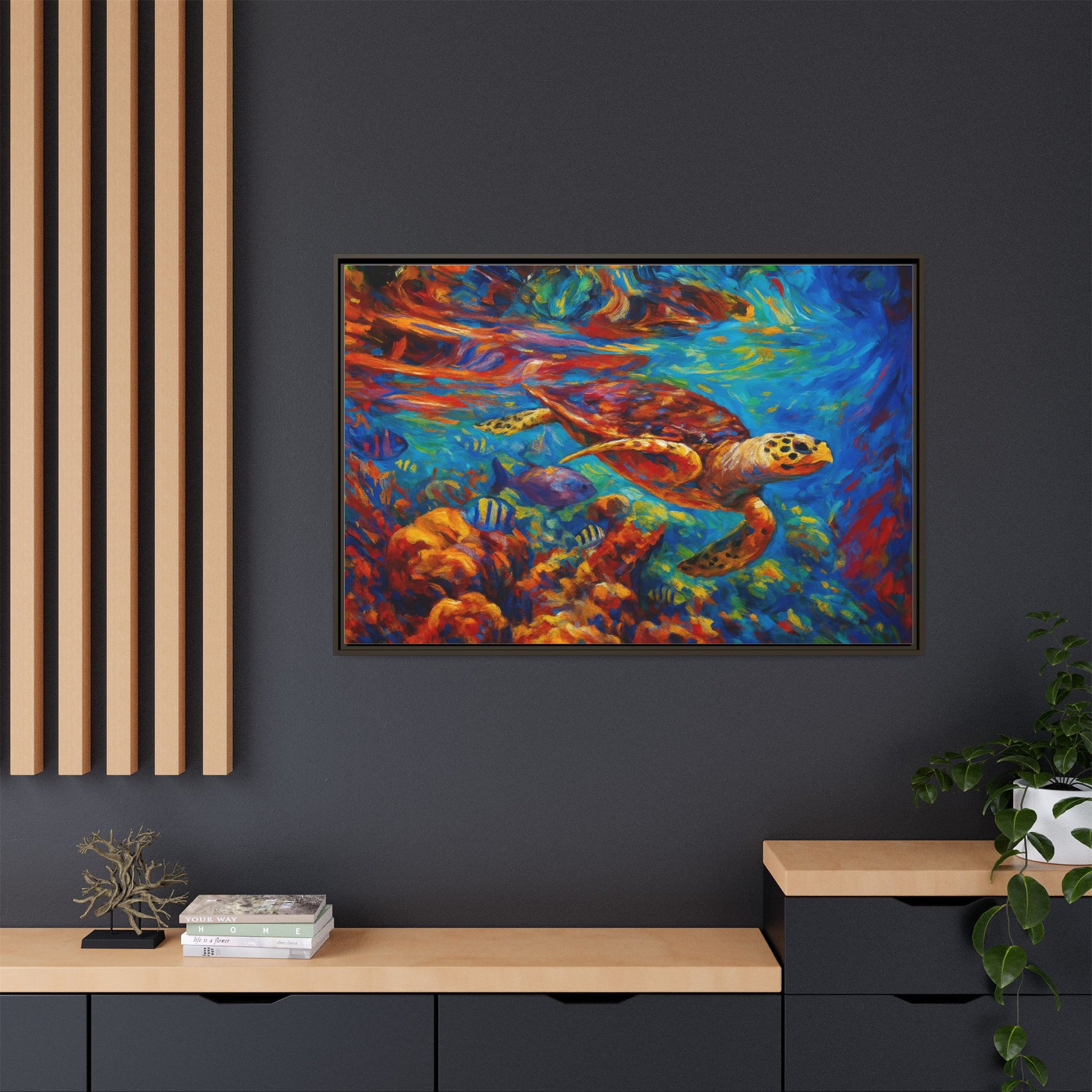 Vibrant Sea Turtle Swimming