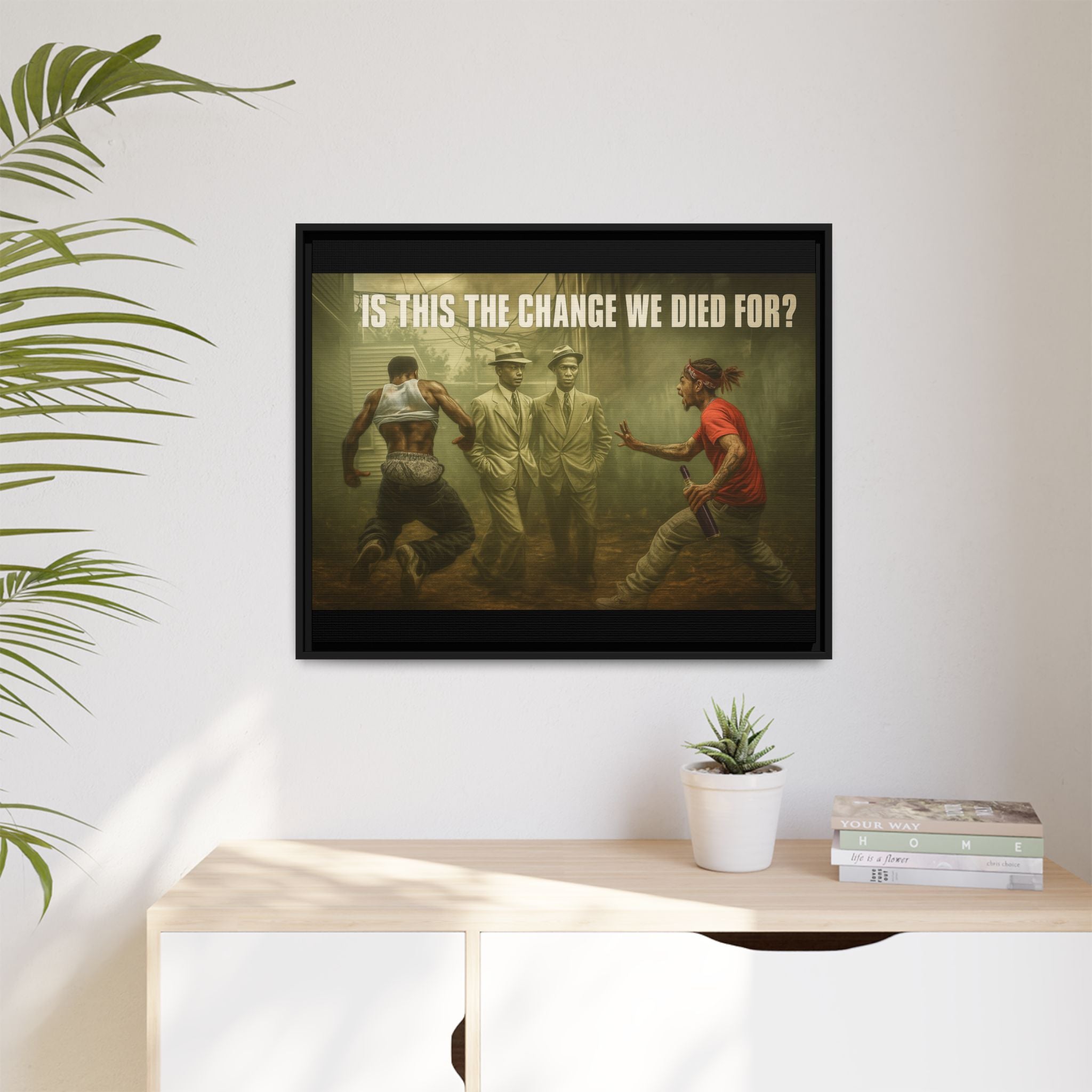 Framed Art Print: 'Is This The Change We Died For?' - Social Commentary Wall Decor, Black History Art, Motivational Home Decor, Gift [...]