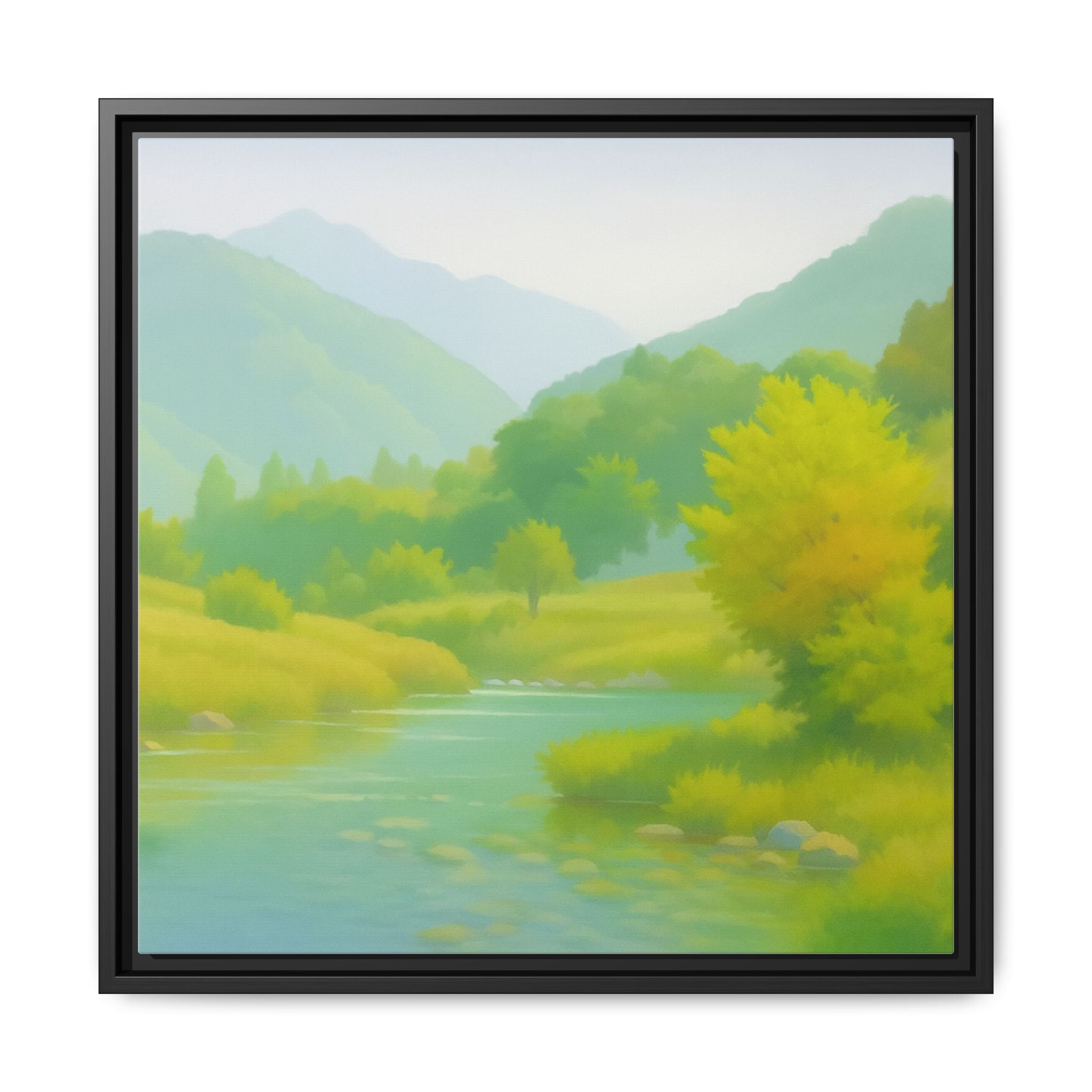 Calming River Green Landscape
