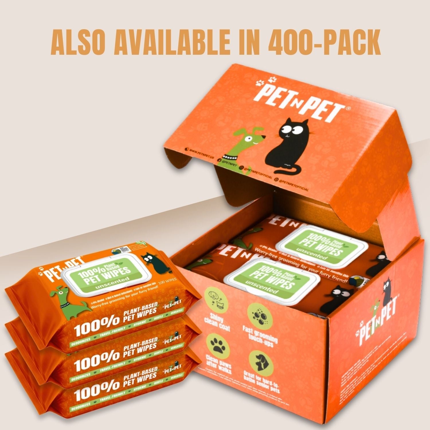 Dog Wipes Cleaning & Deodorizing 100 Count