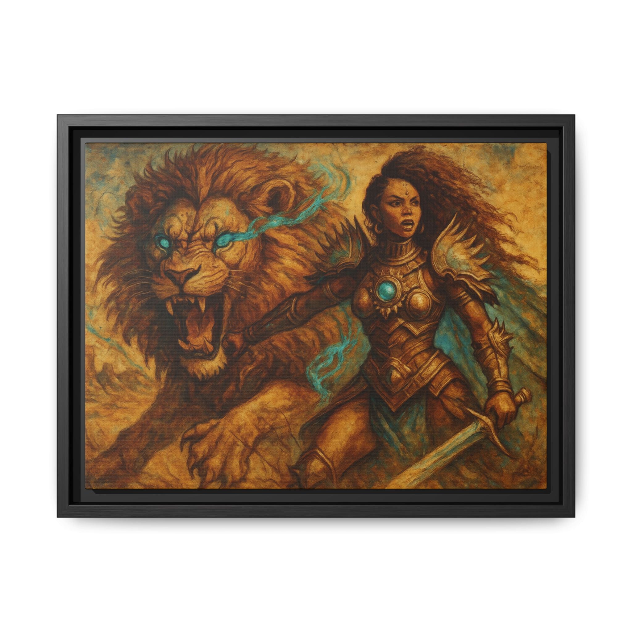 Fantasy Lion and Warrior