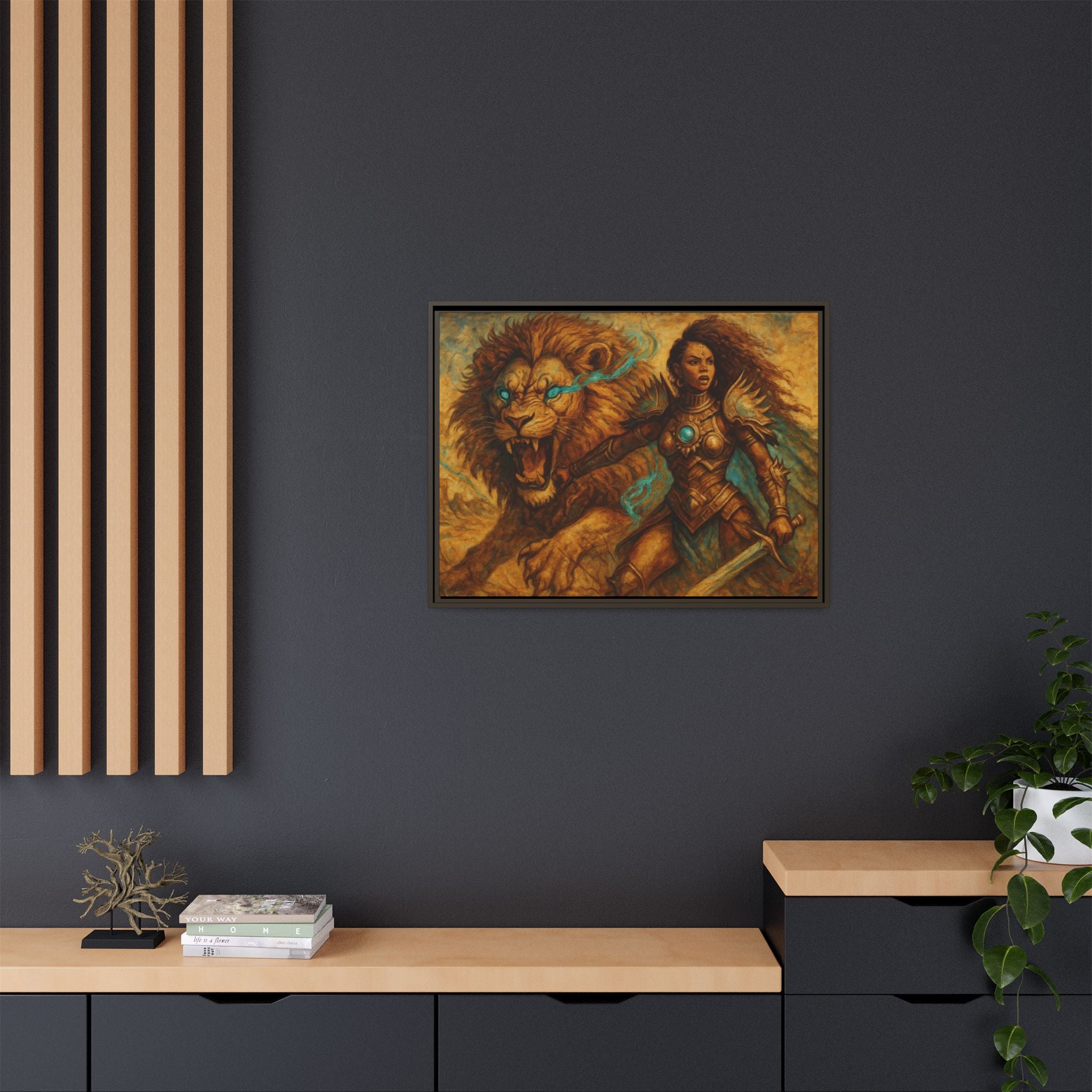 Fantasy Lion and Warrior