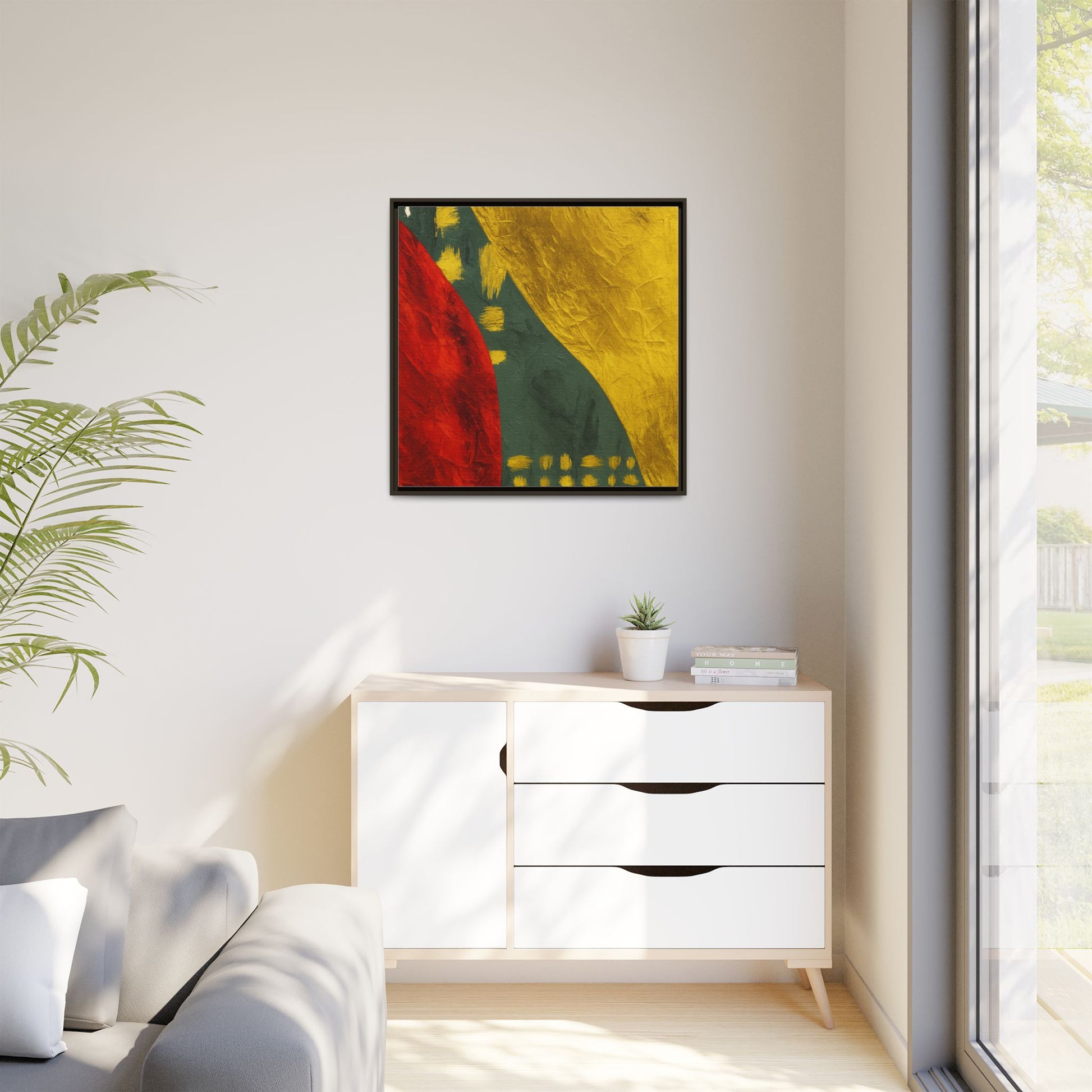 Red Green Gold Abstract