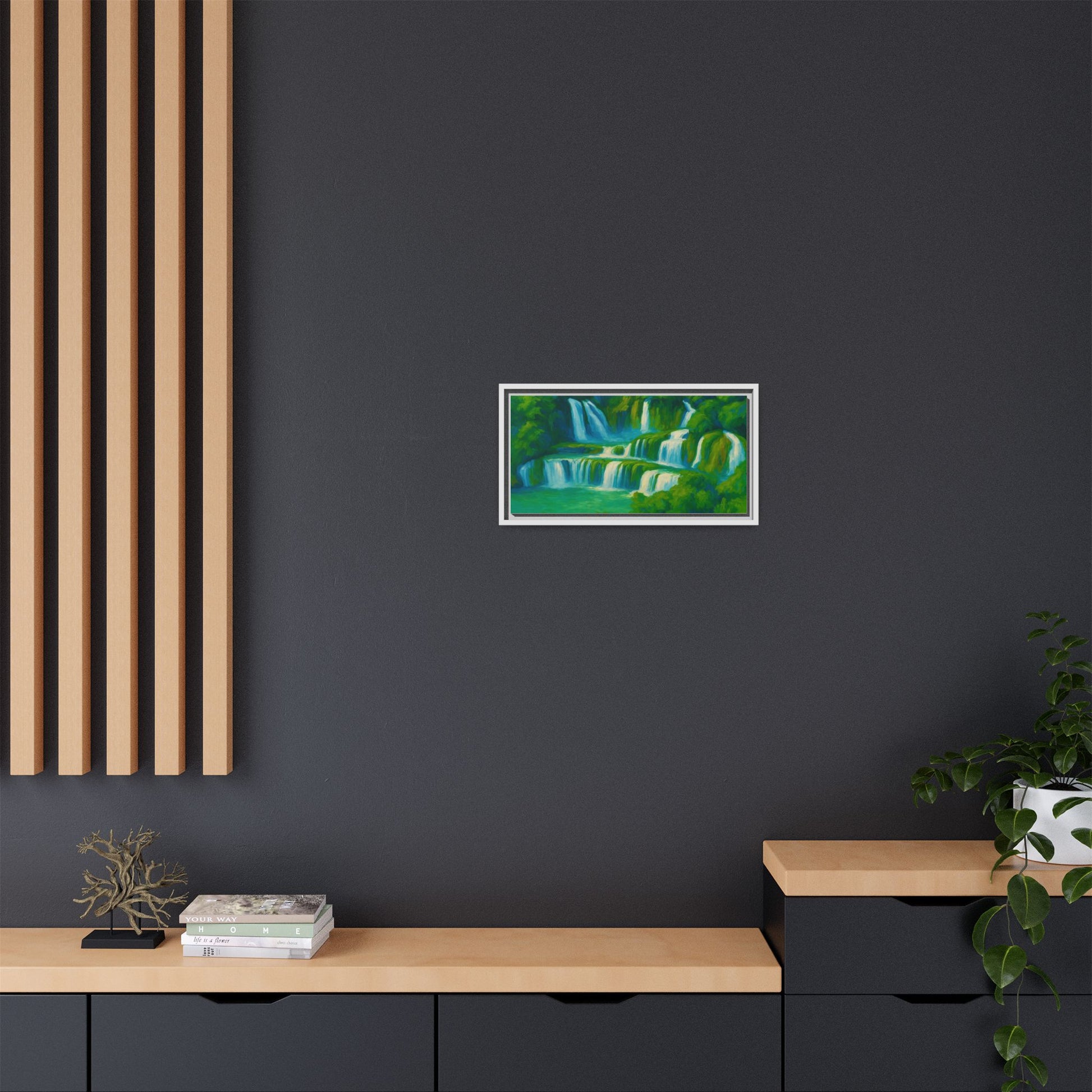 Green Serene Waterfall