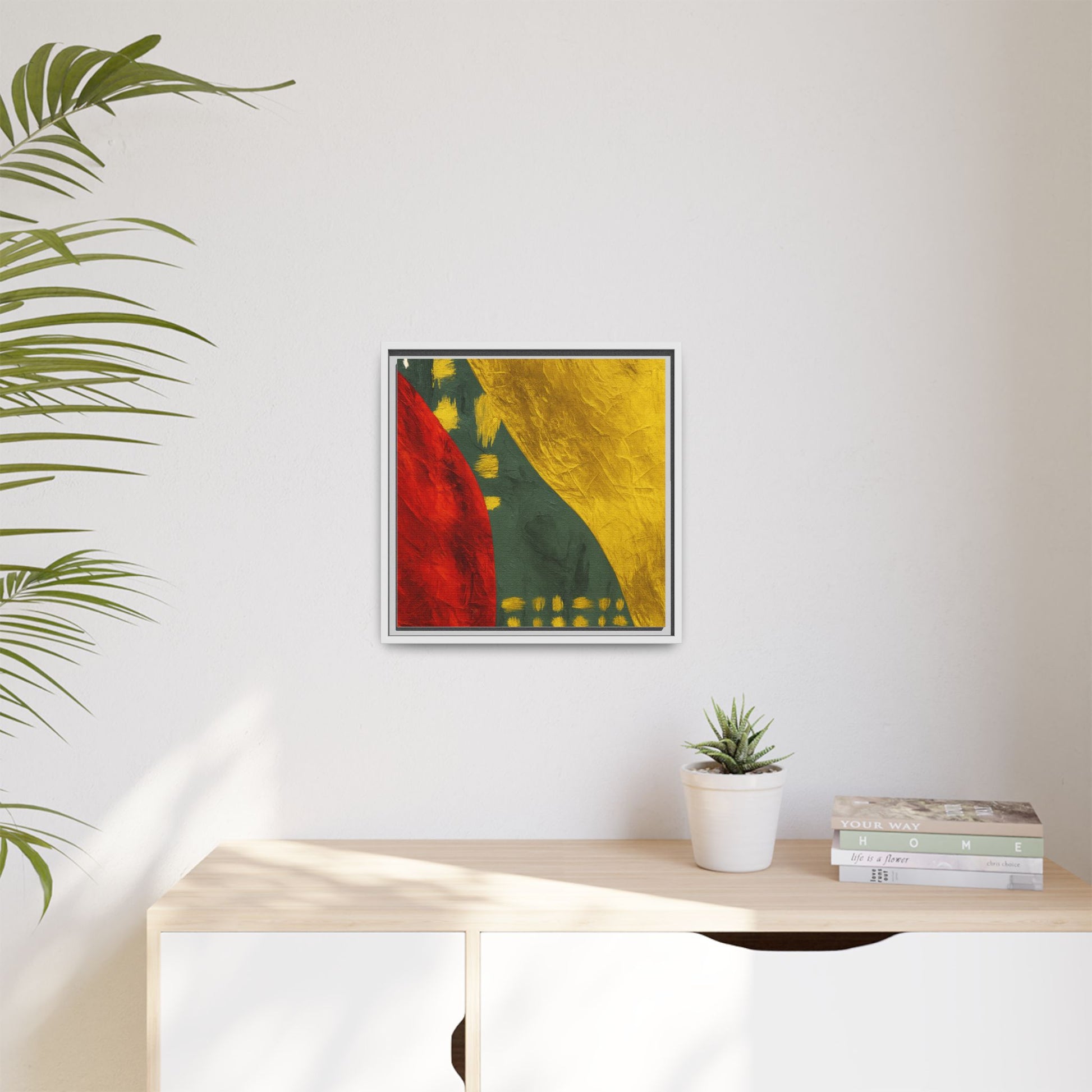 Red Green Gold Abstract