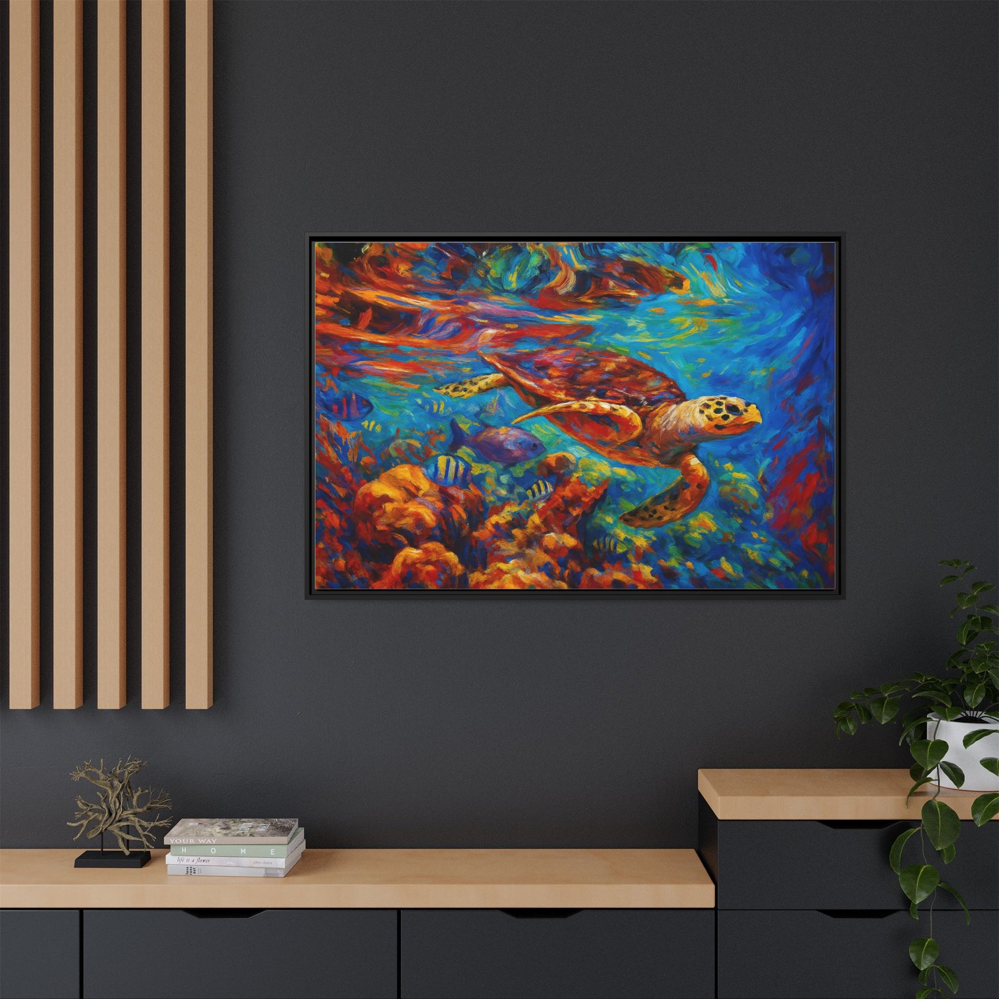 Vibrant Sea Turtle Swimming