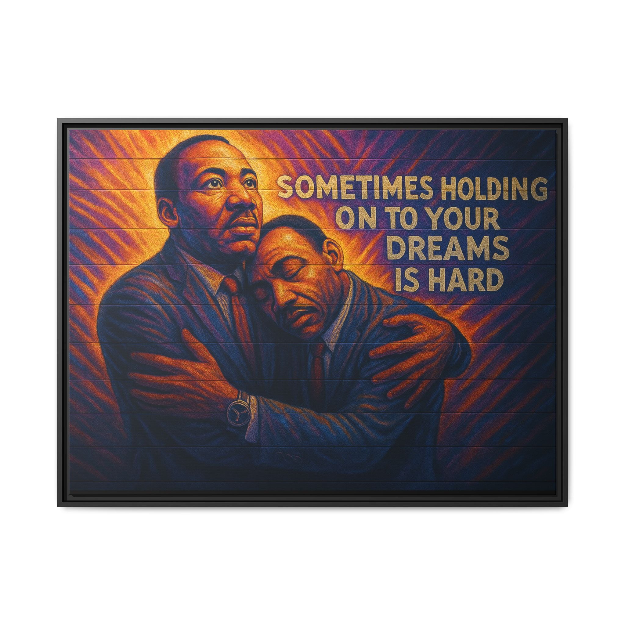 Inspirational Framed Canvas Wall Art, Motivational Home Decor, Dream Quote Art, Multi-color Wall Decor, Uplifting Gift Idea