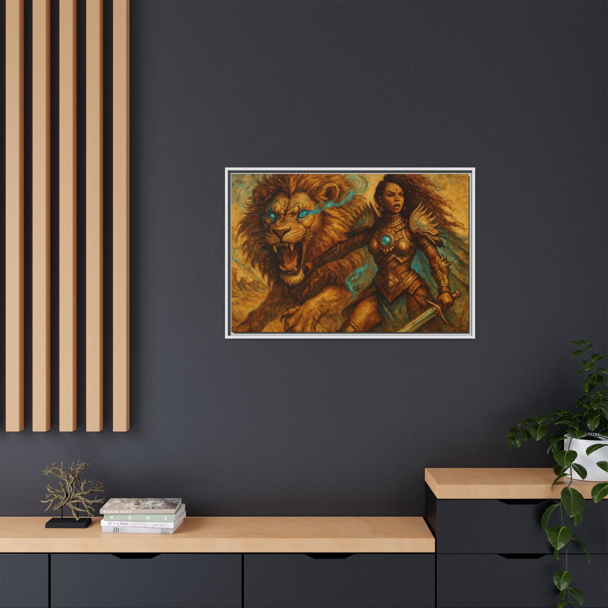 Fantasy Lion and Warrior