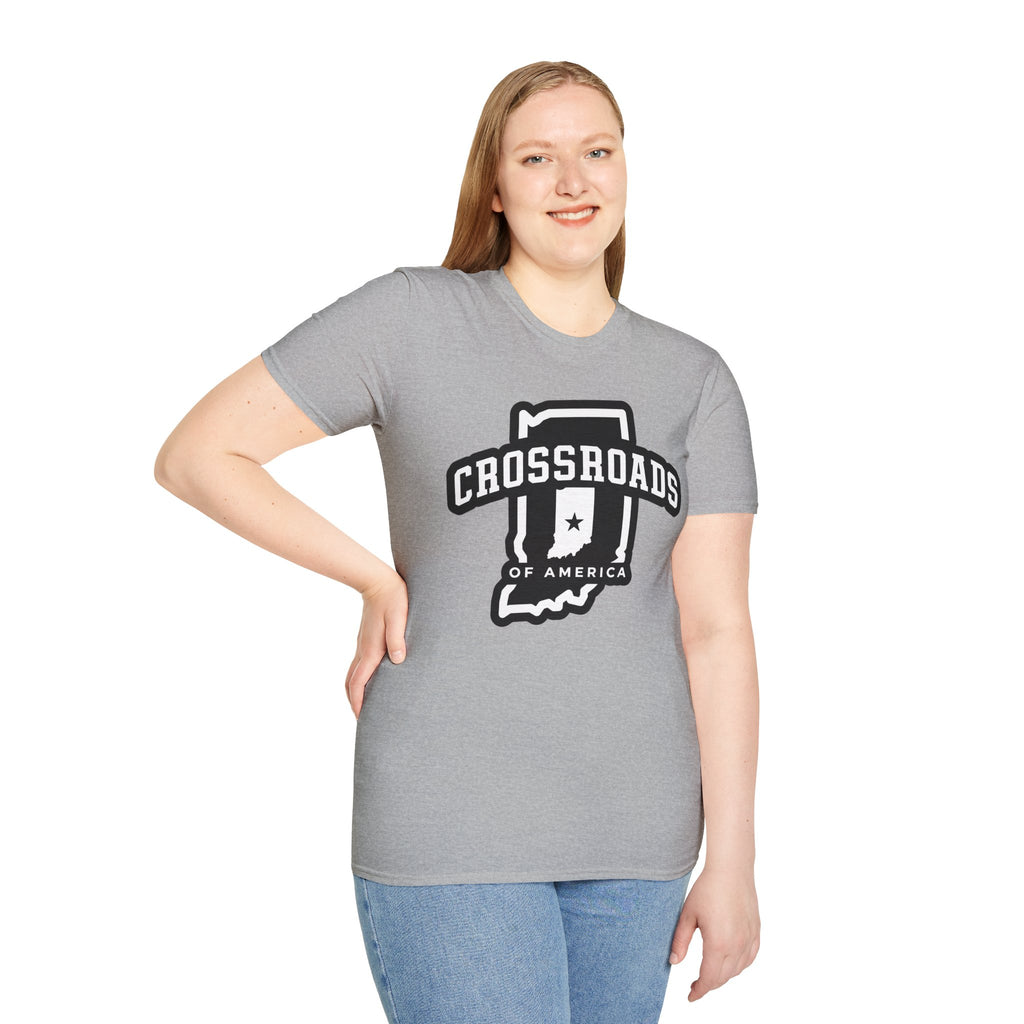 Crossroads of America Indiana T‑Shirt — Retro State Outline Tee