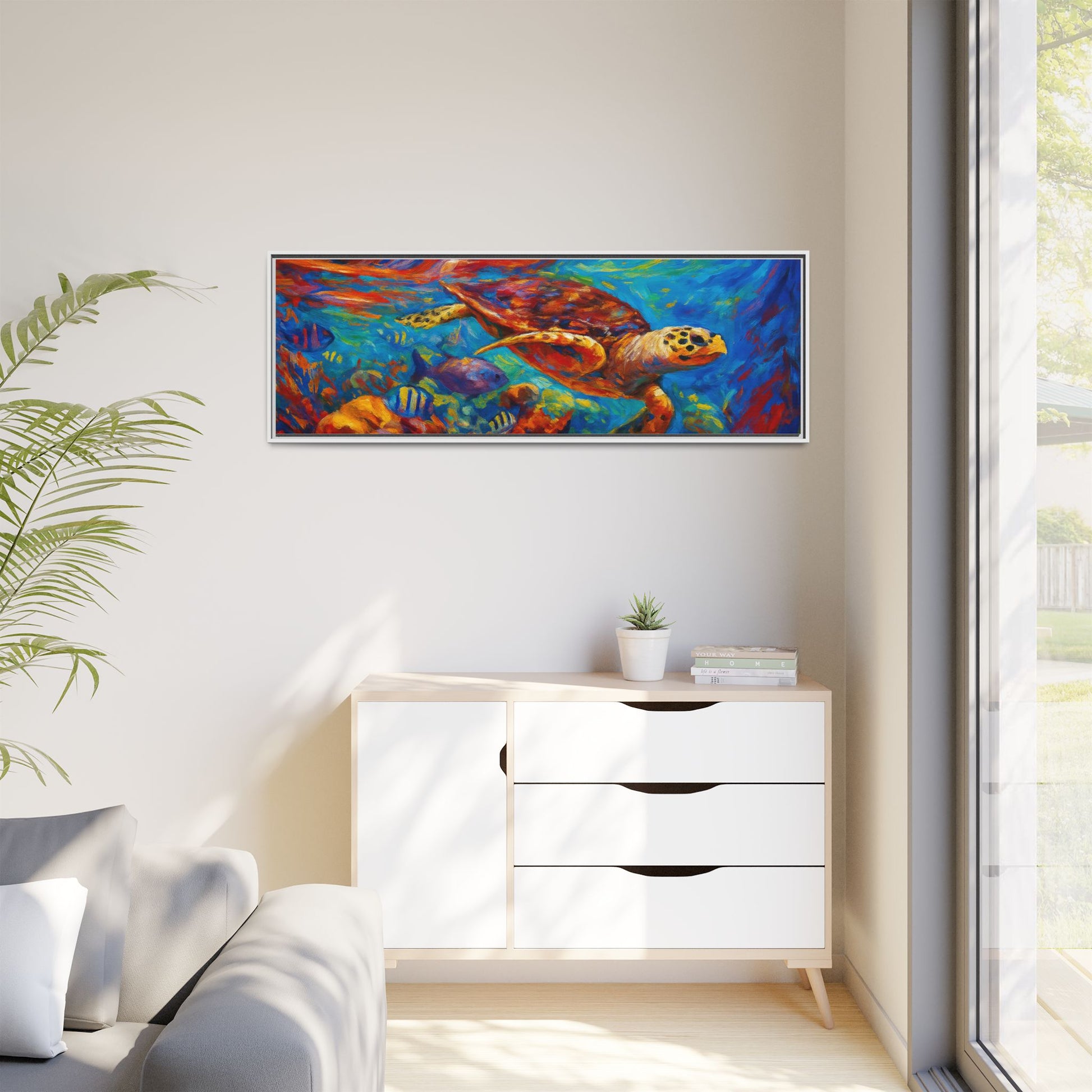 Vibrant Sea Turtle Swimming
