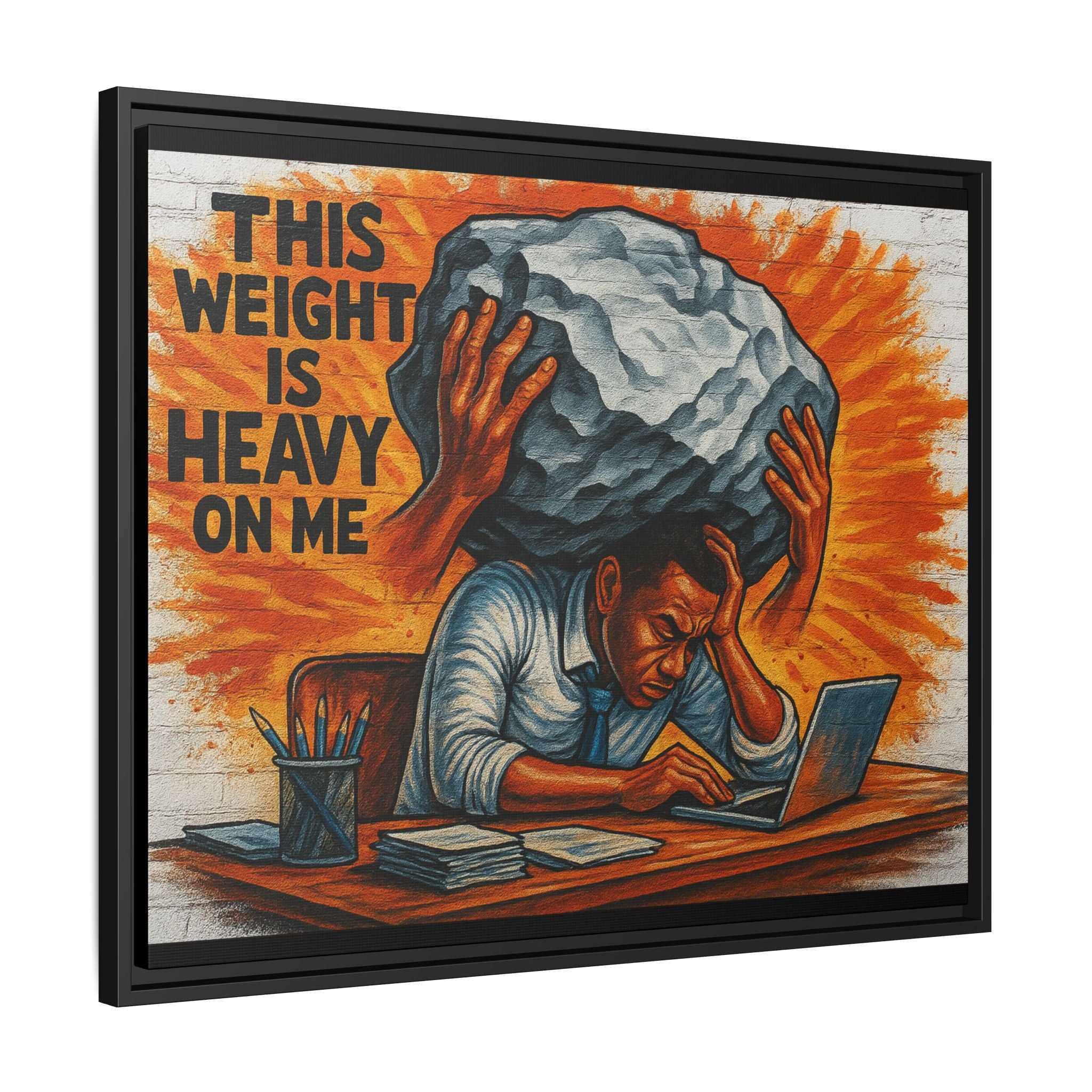 Framed Canvas Art, Stress Relief Decor, Office Wall Art, Motivational Artwork, Unique Gift for Home or Office