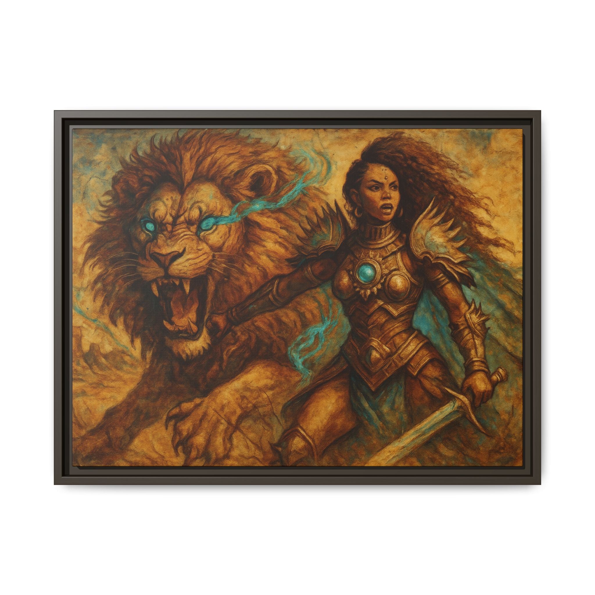 Fantasy Lion and Warrior