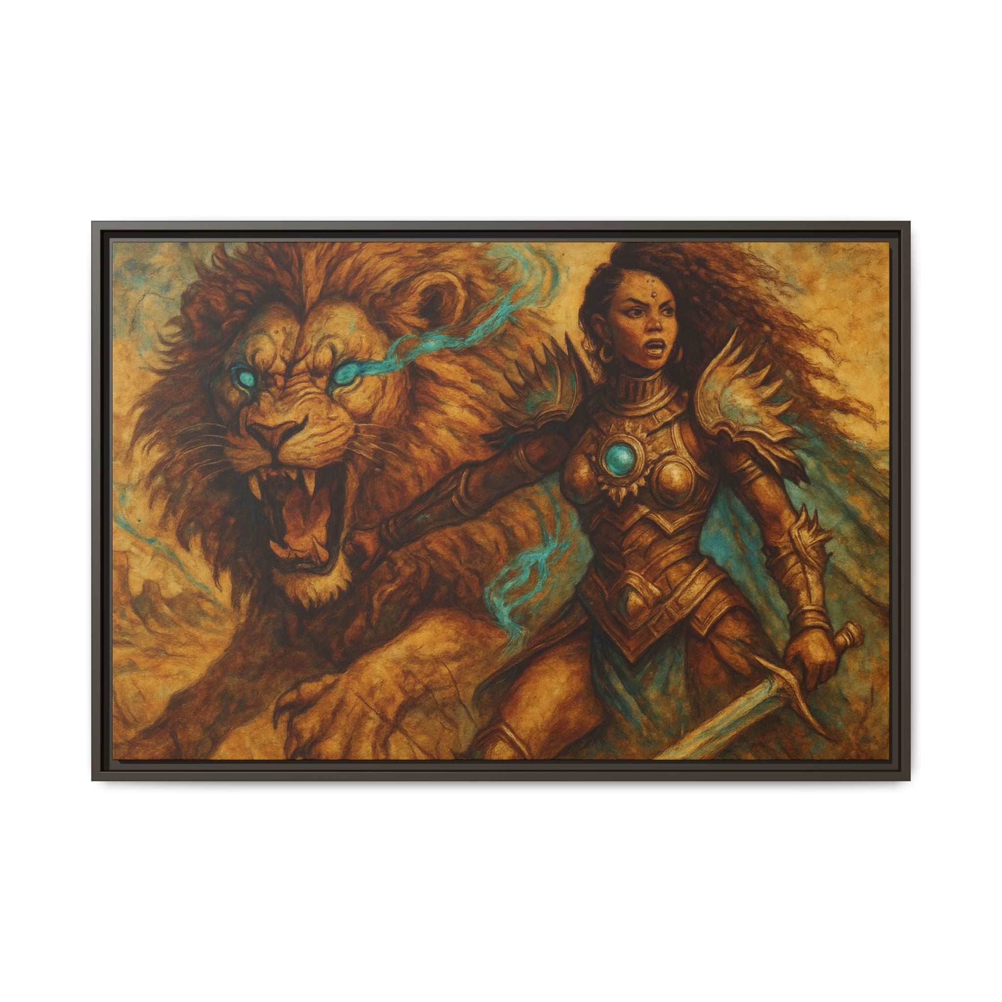 Fantasy Lion and Warrior