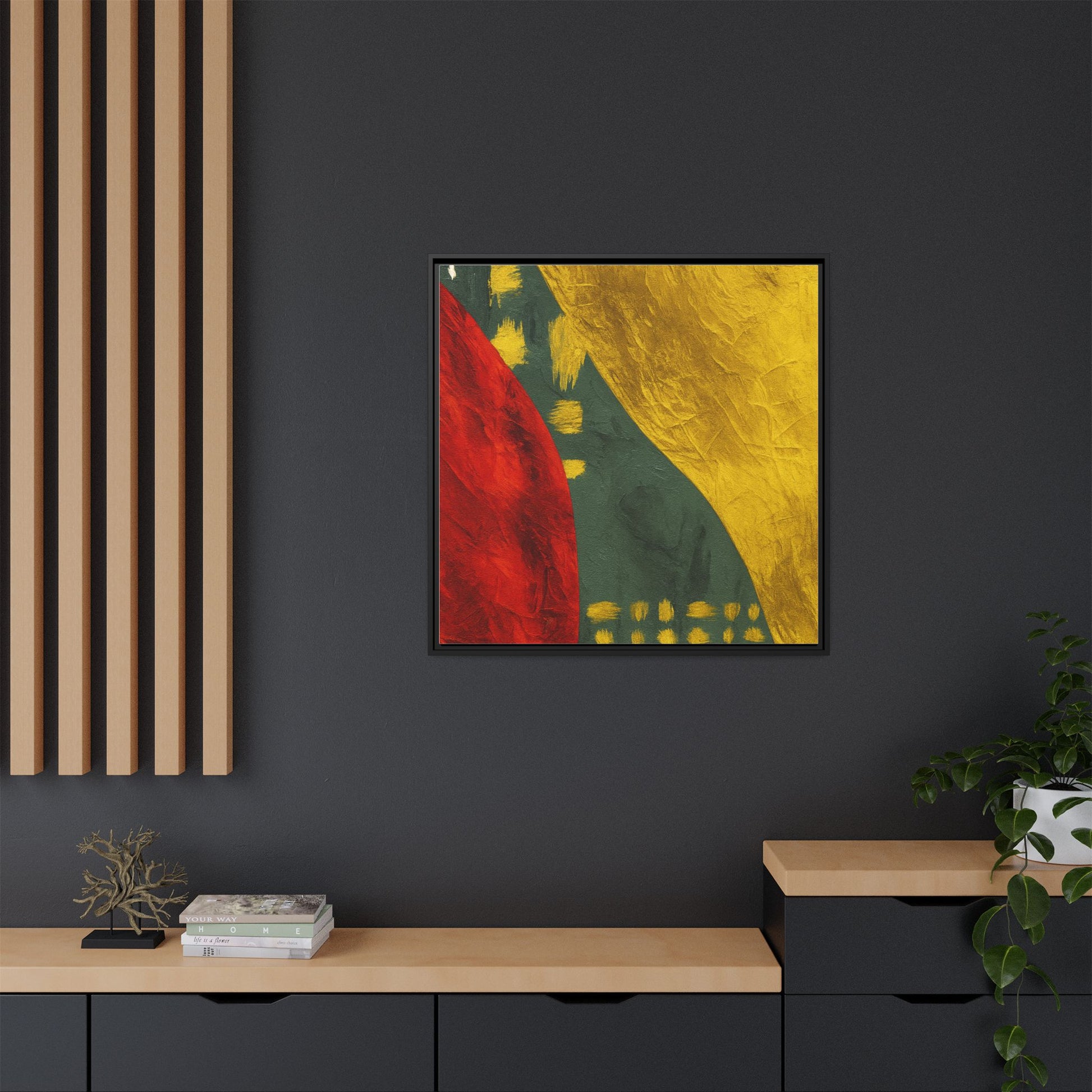 Red Green Gold Abstract
