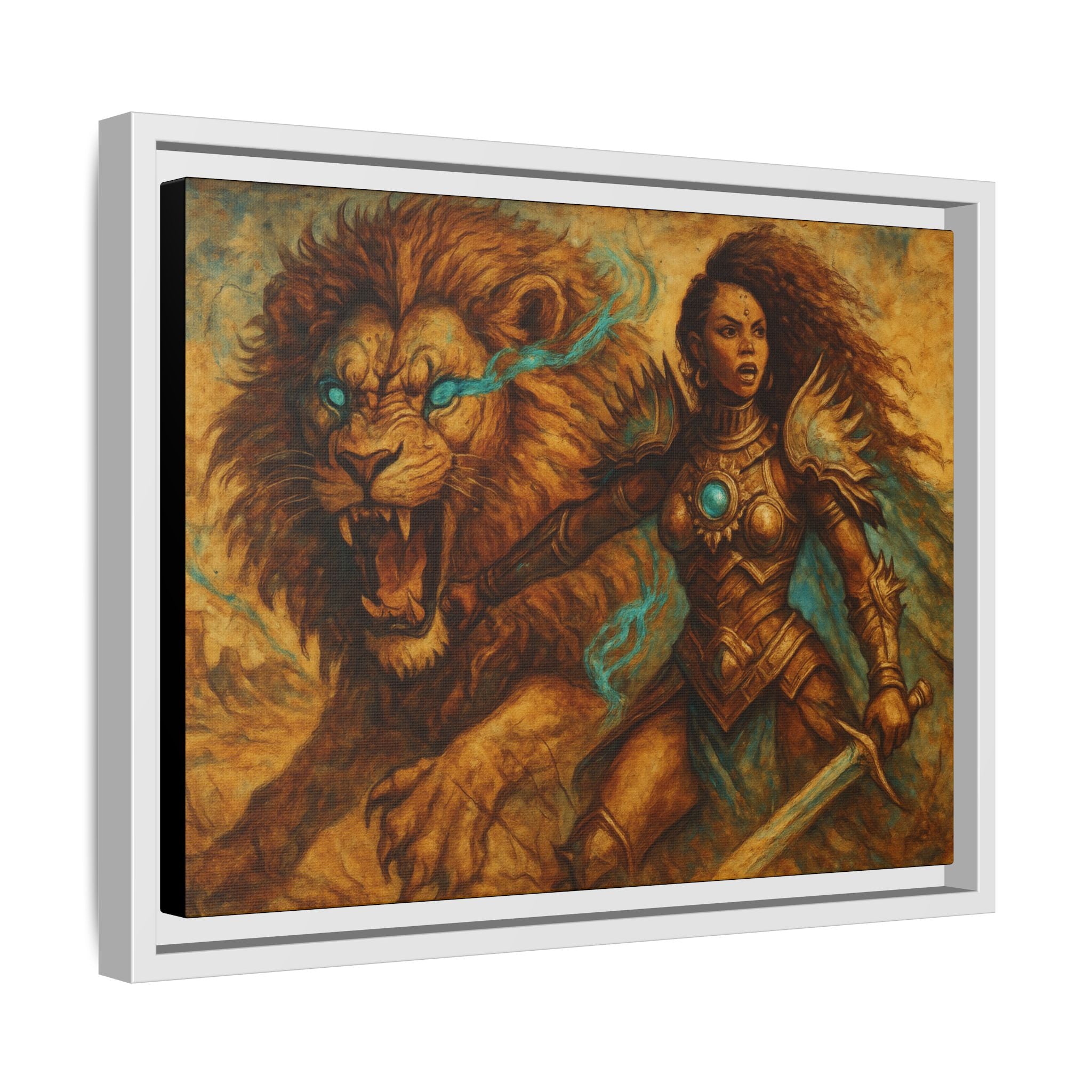 Fantasy Lion and Warrior