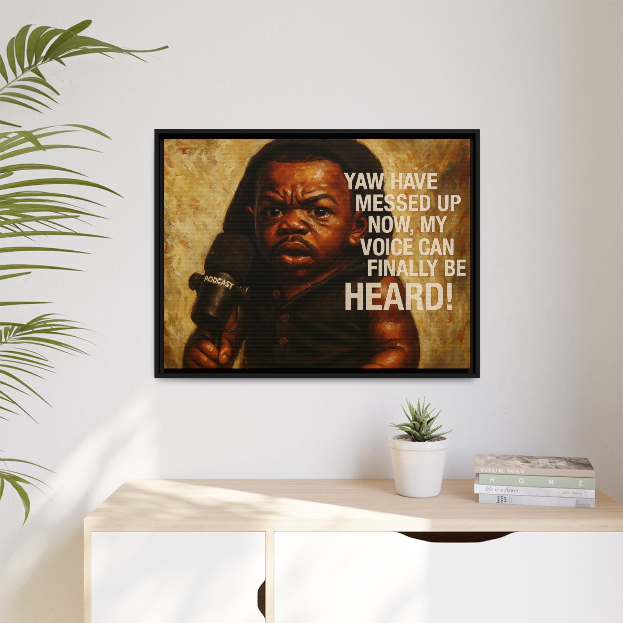 Framed Art Print of Empowering Voice Illustration, Home Decor, Gift for Podcasters, Unique Wall Art, Inspiring Room Accent