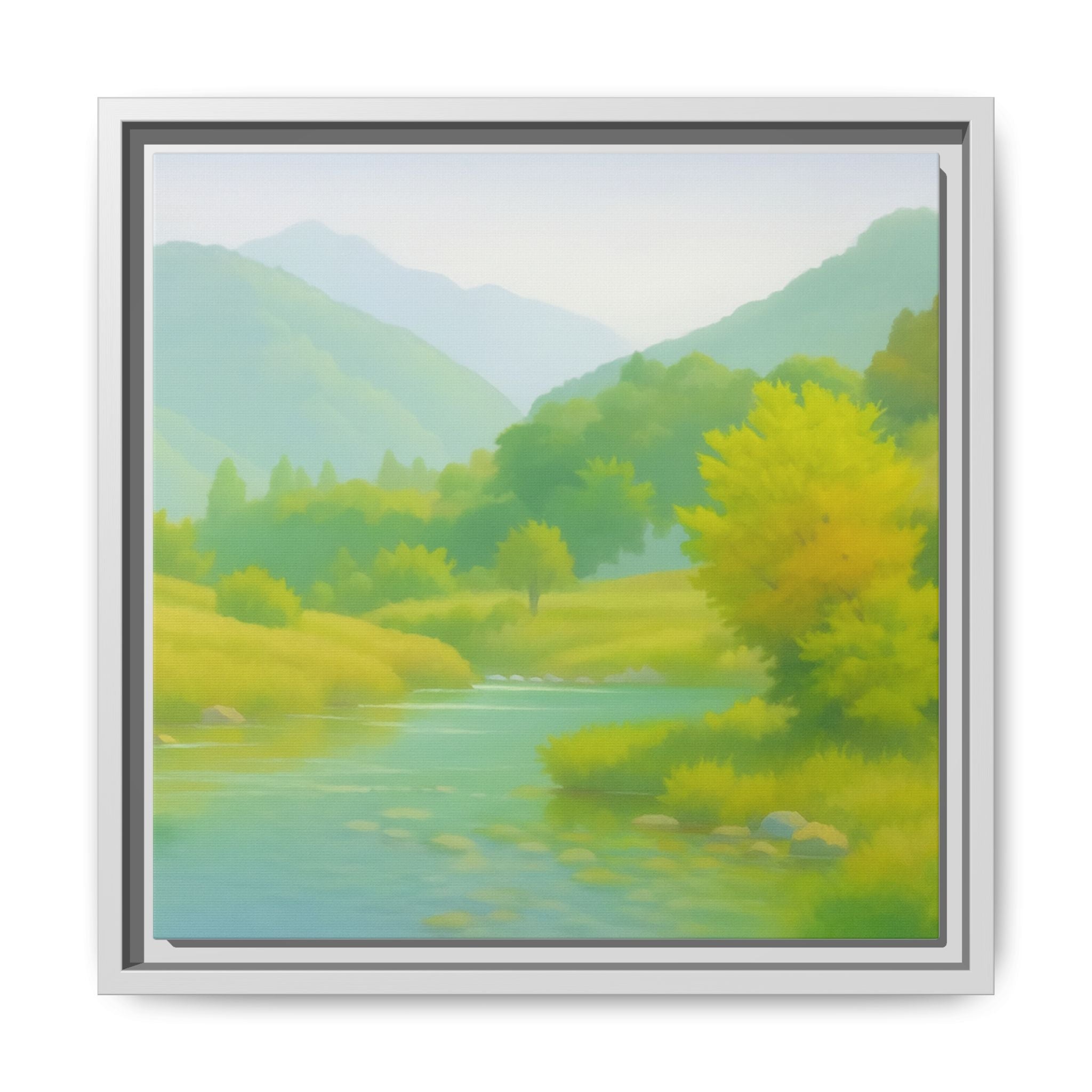 Calming River Green Landscape