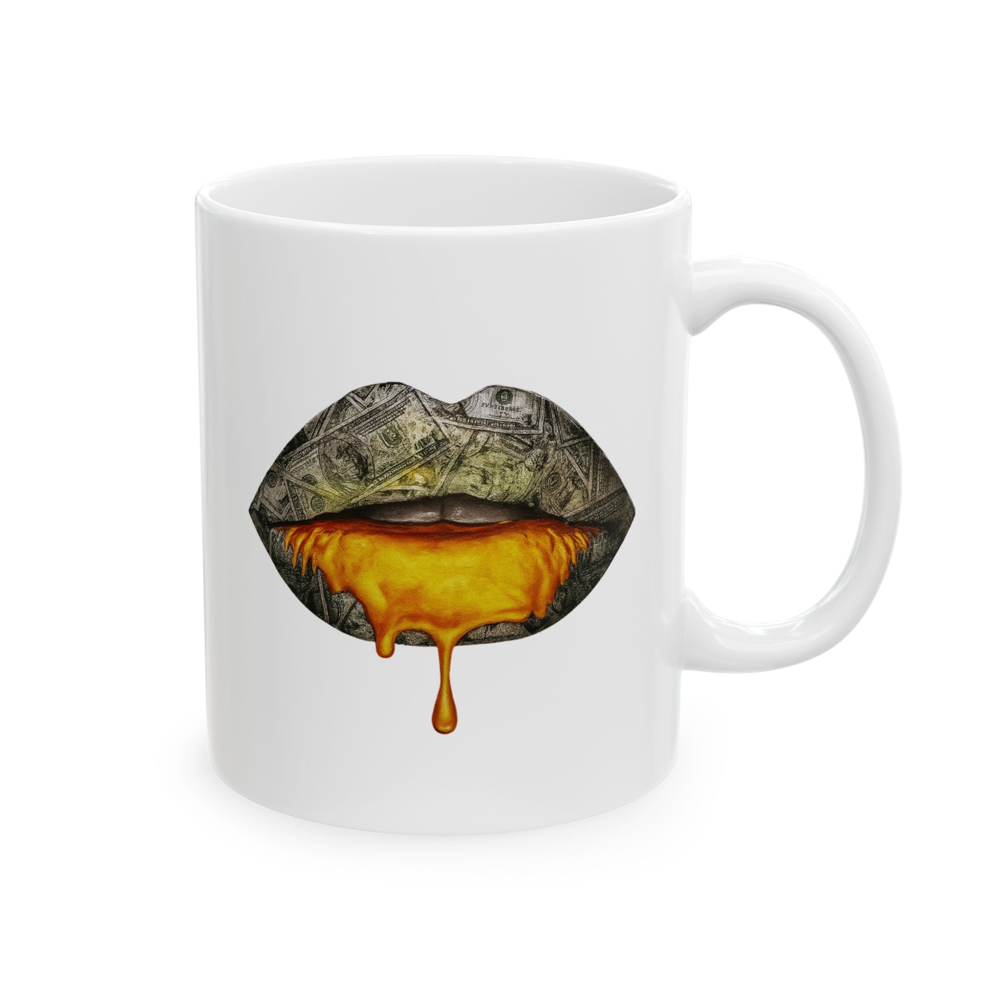 Gold Drip Lips Ceramic Mug | 11oz & 15oz
