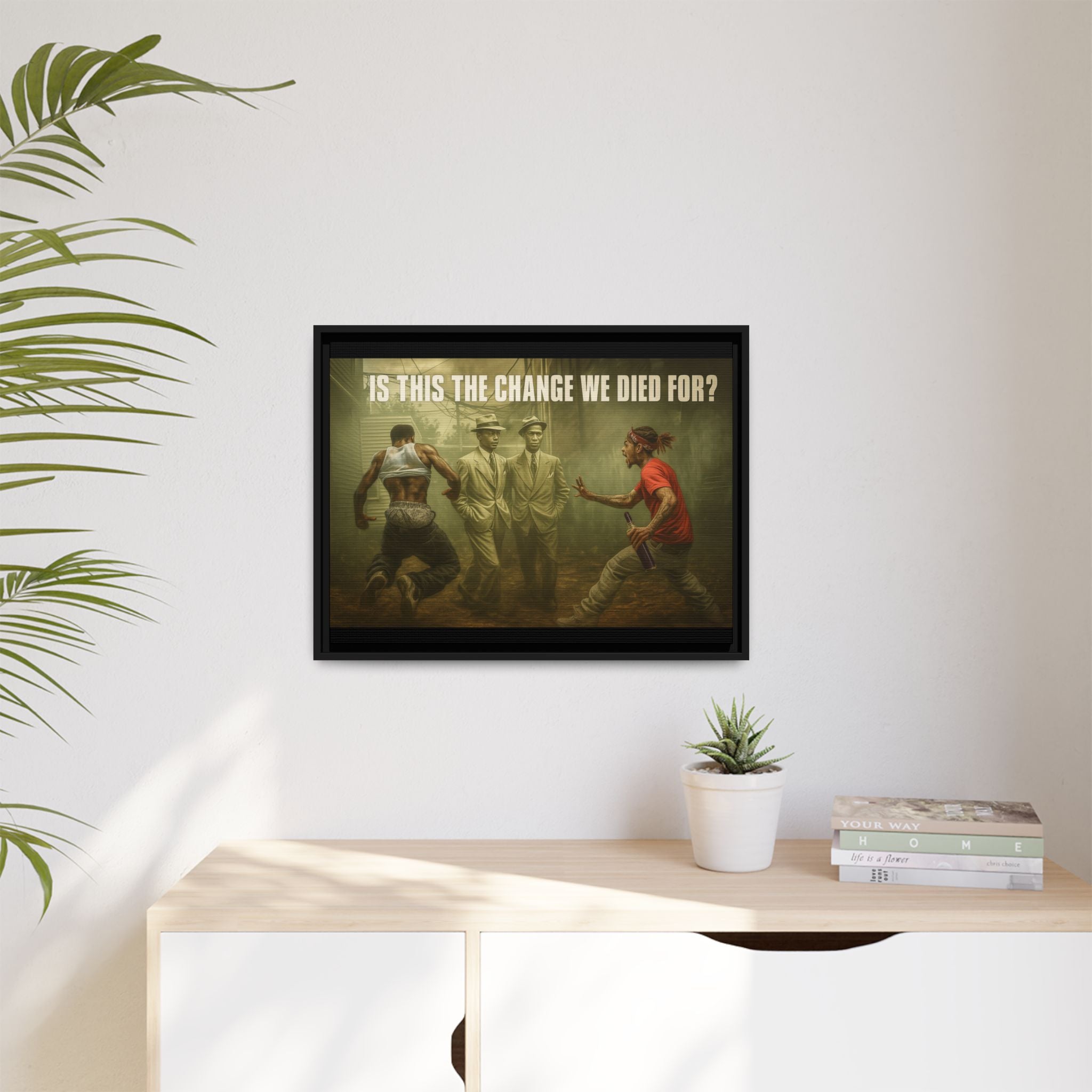 Framed Art Print: 'Is This The Change We Died For?' - Social Commentary Wall Decor, Black History Art, Motivational Home Decor, Gift [...]