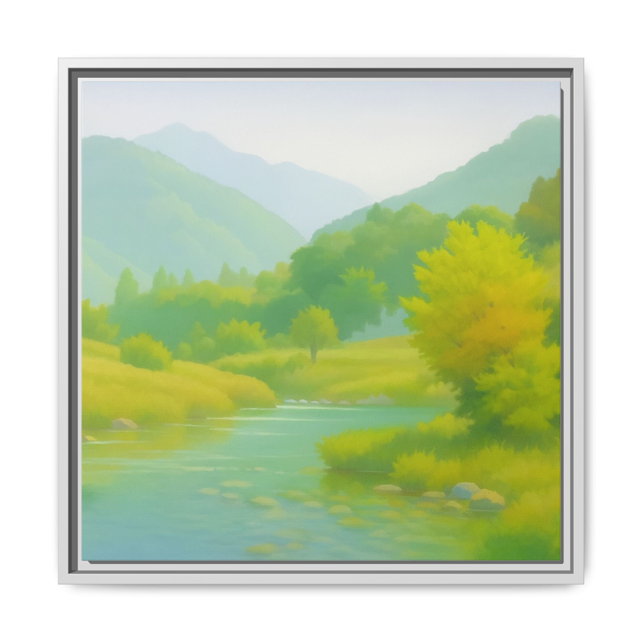 Calming River Green Landscape