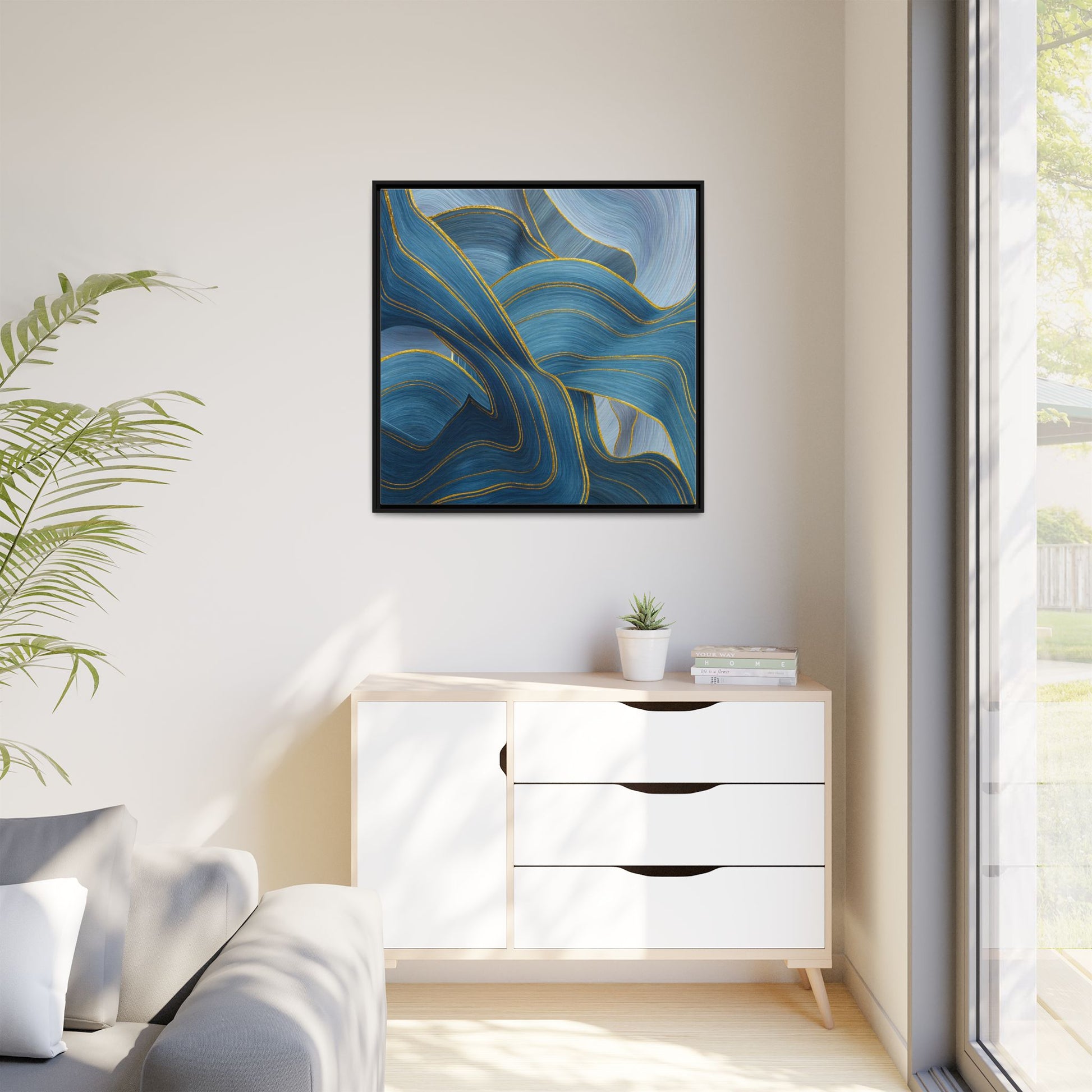 Blue Swirl Golden Trim