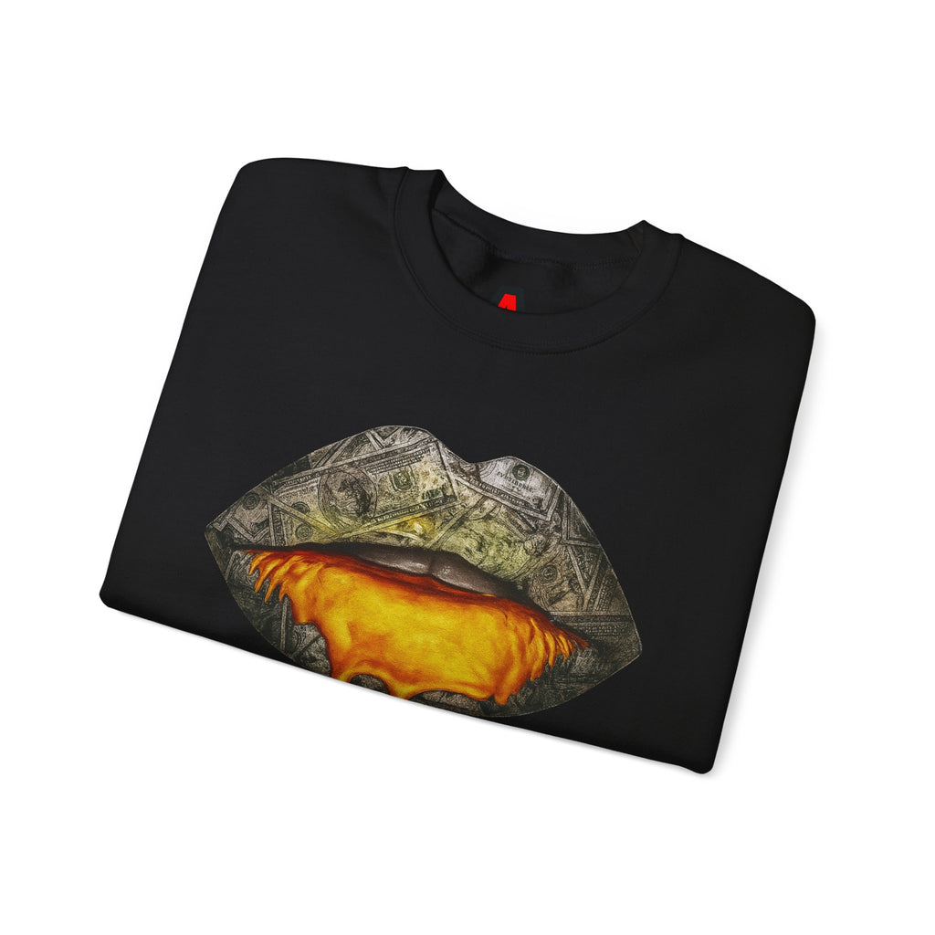 Gold Lips Drip Crewneck Sweatshirt