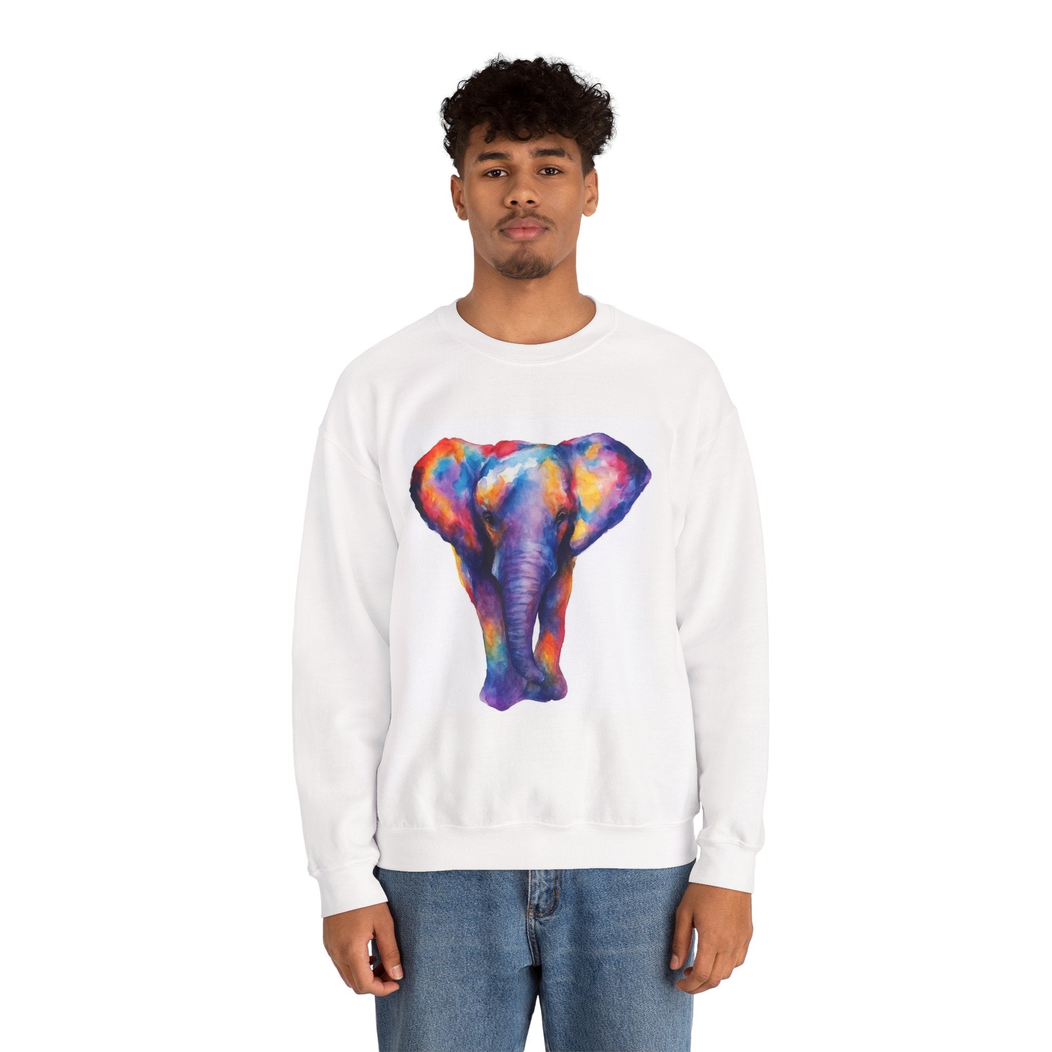 Color Splash Elephant Crewneck Sweatshirt