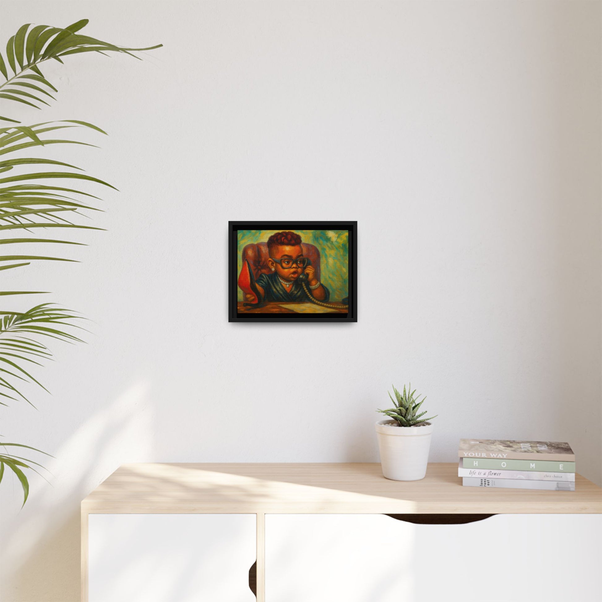 Framed Art Print: Stylish Office Decor for Home or Studio, Wall Art, Colorful Portrait, Vintage Vibe, Creative Gift Idea