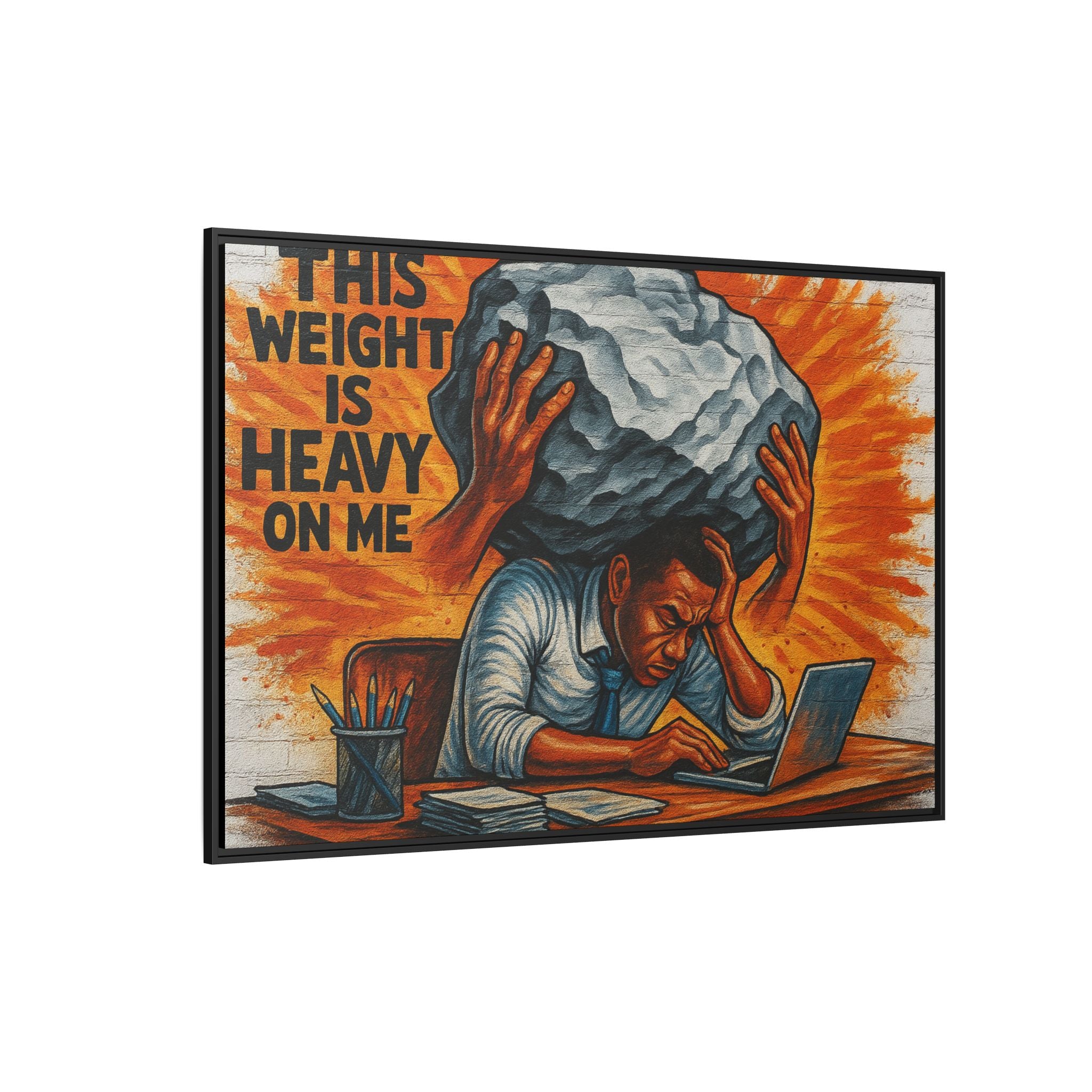 Framed Canvas Art, Stress Relief Decor, Office Wall Art, Motivational Artwork, Unique Gift for Home or Office