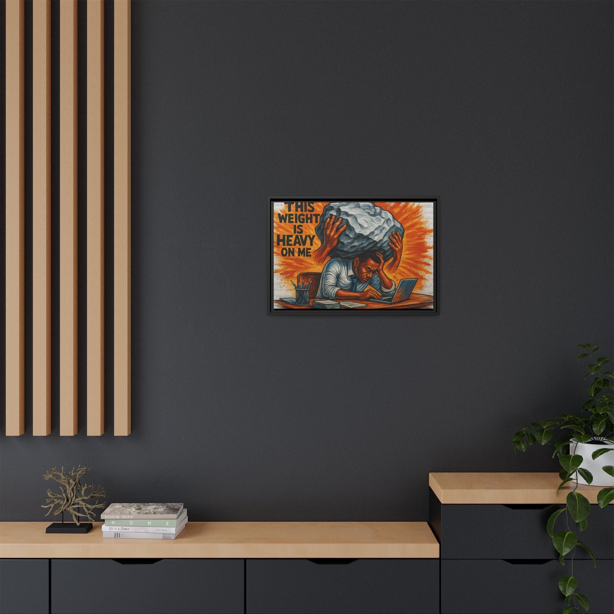 Framed Canvas Art, Stress Relief Decor, Office Wall Art, Motivational Artwork, Unique Gift for Home or Office