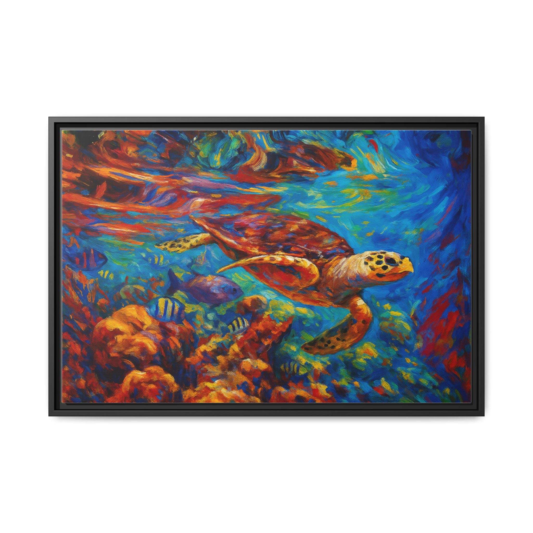 Vibrant Sea Turtle Swimming