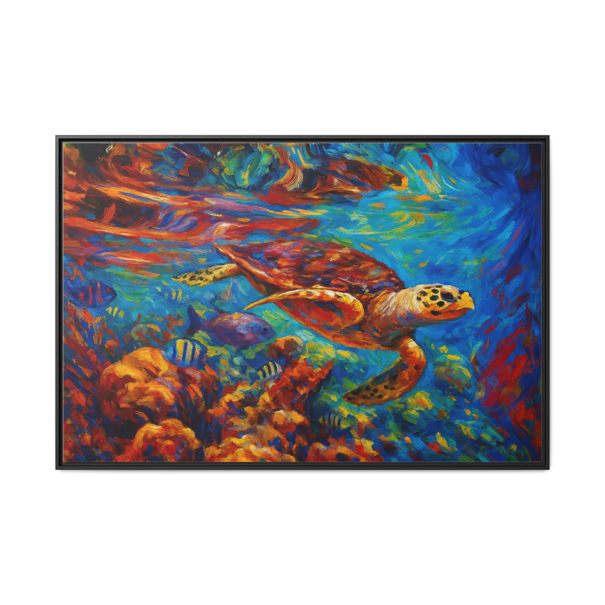 Vibrant Sea Turtle Swimming