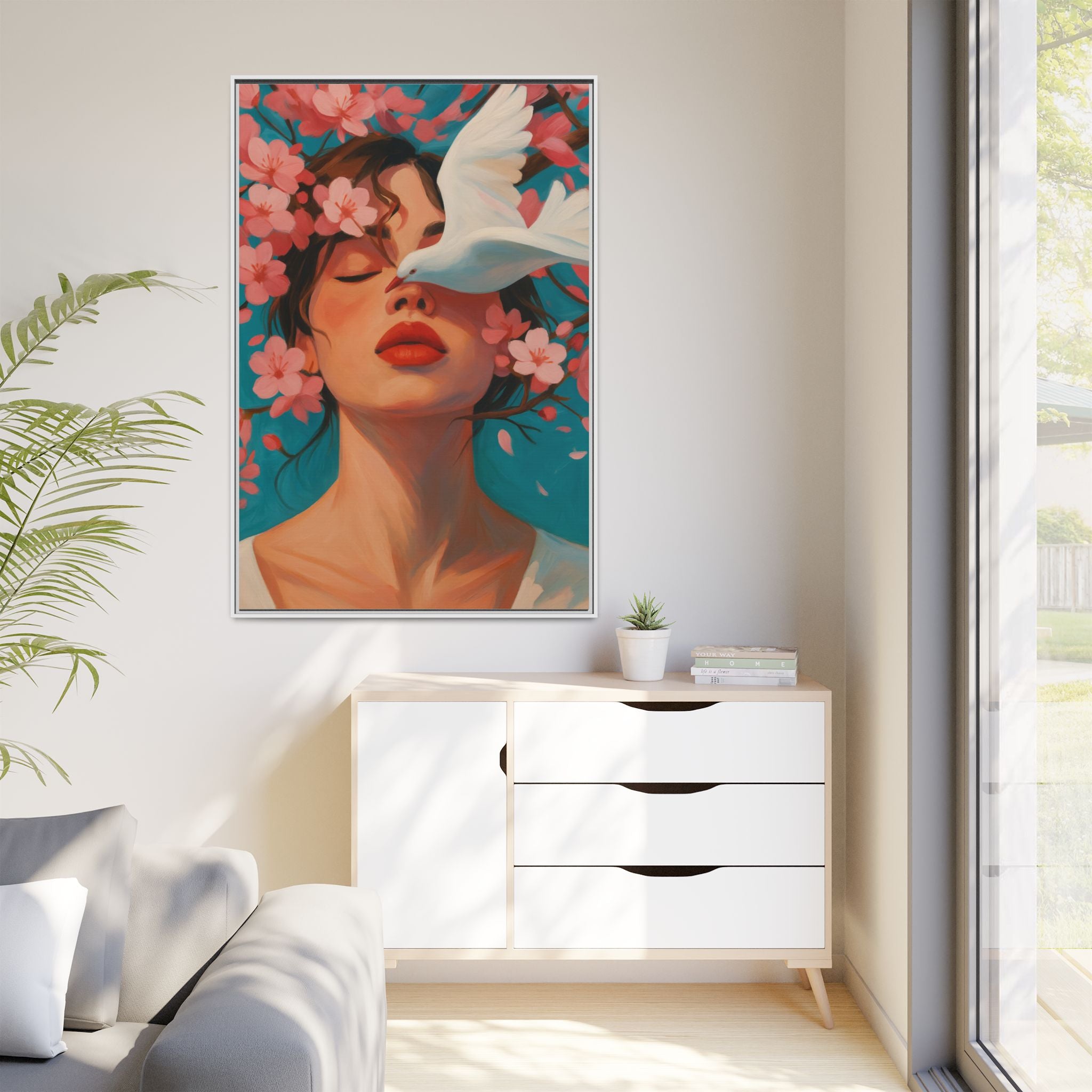 Pink Floral Serenity Dove