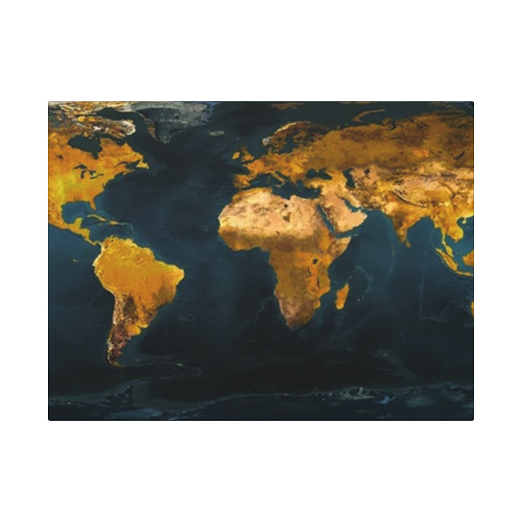 World Map Canvas Art Wraps, Modern Wall Art,