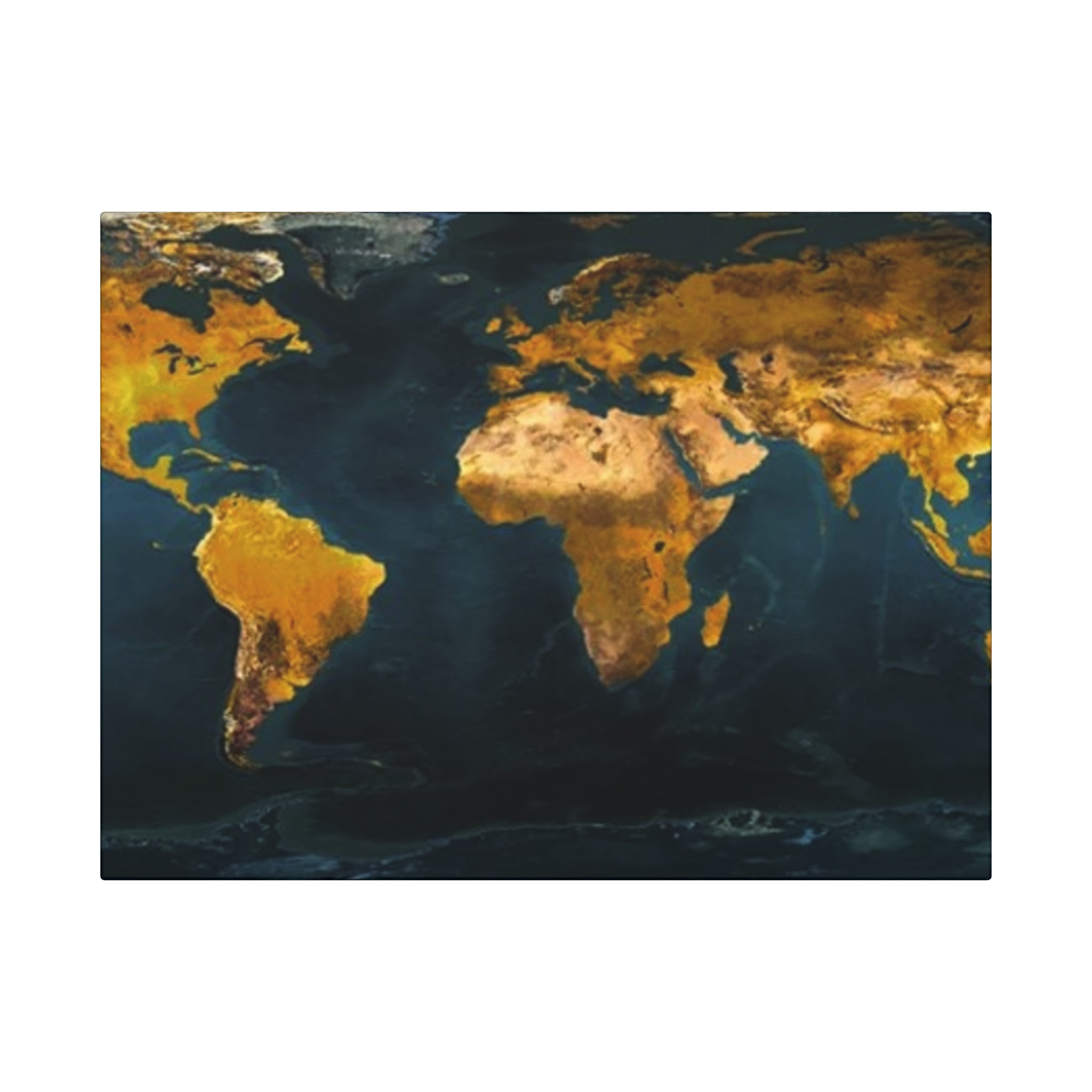 World Map Canvas Art Wraps, Modern Wall Art,