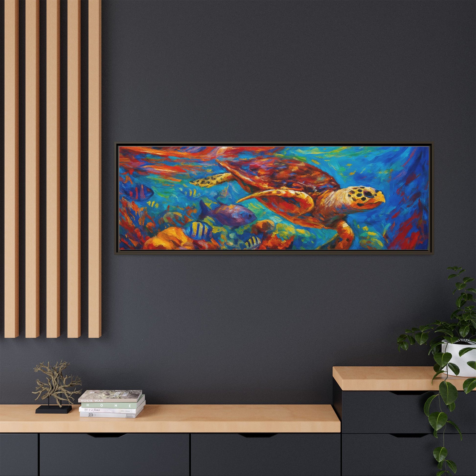 Vibrant Sea Turtle Swimming