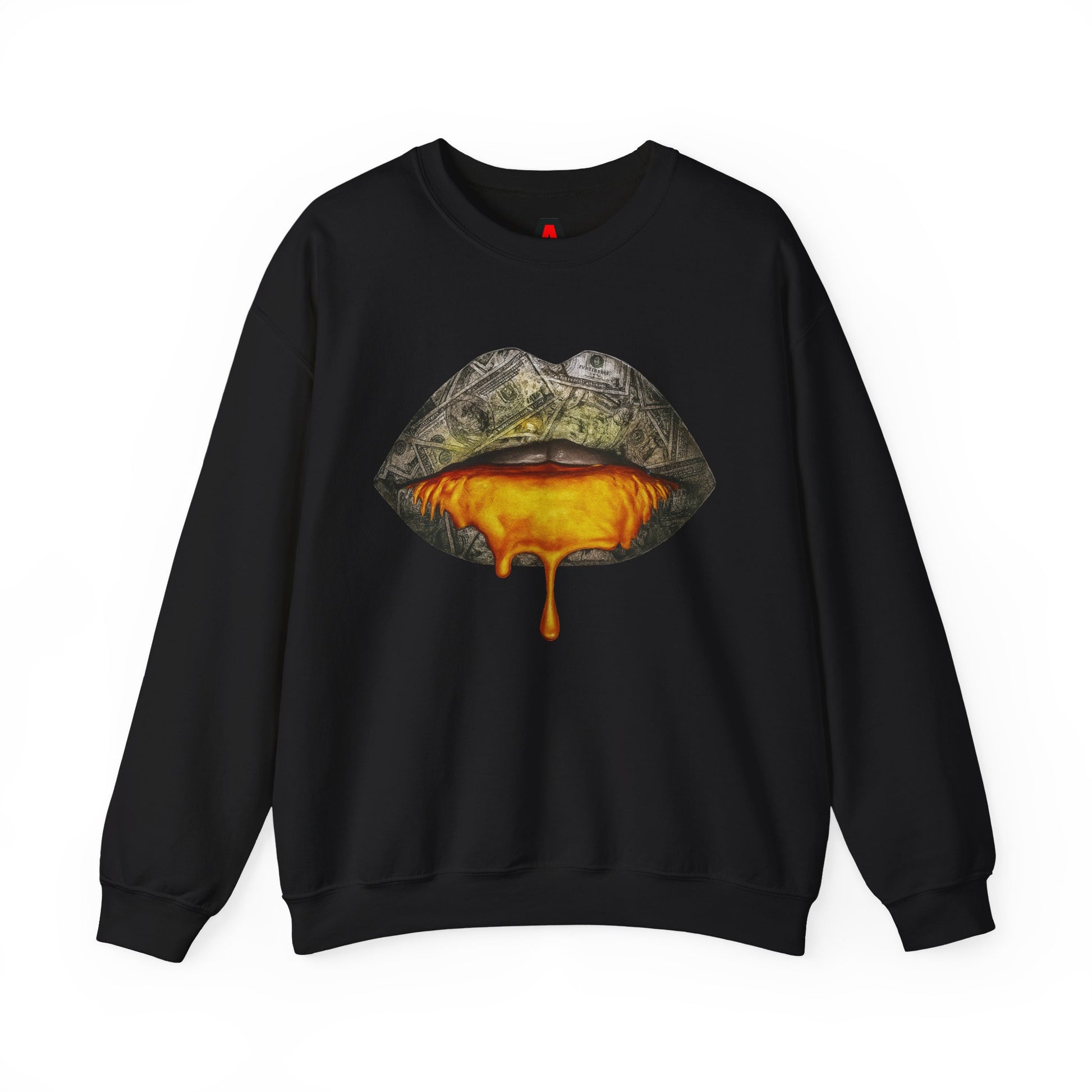 Gold Lips Drip Crewneck Sweatshirt