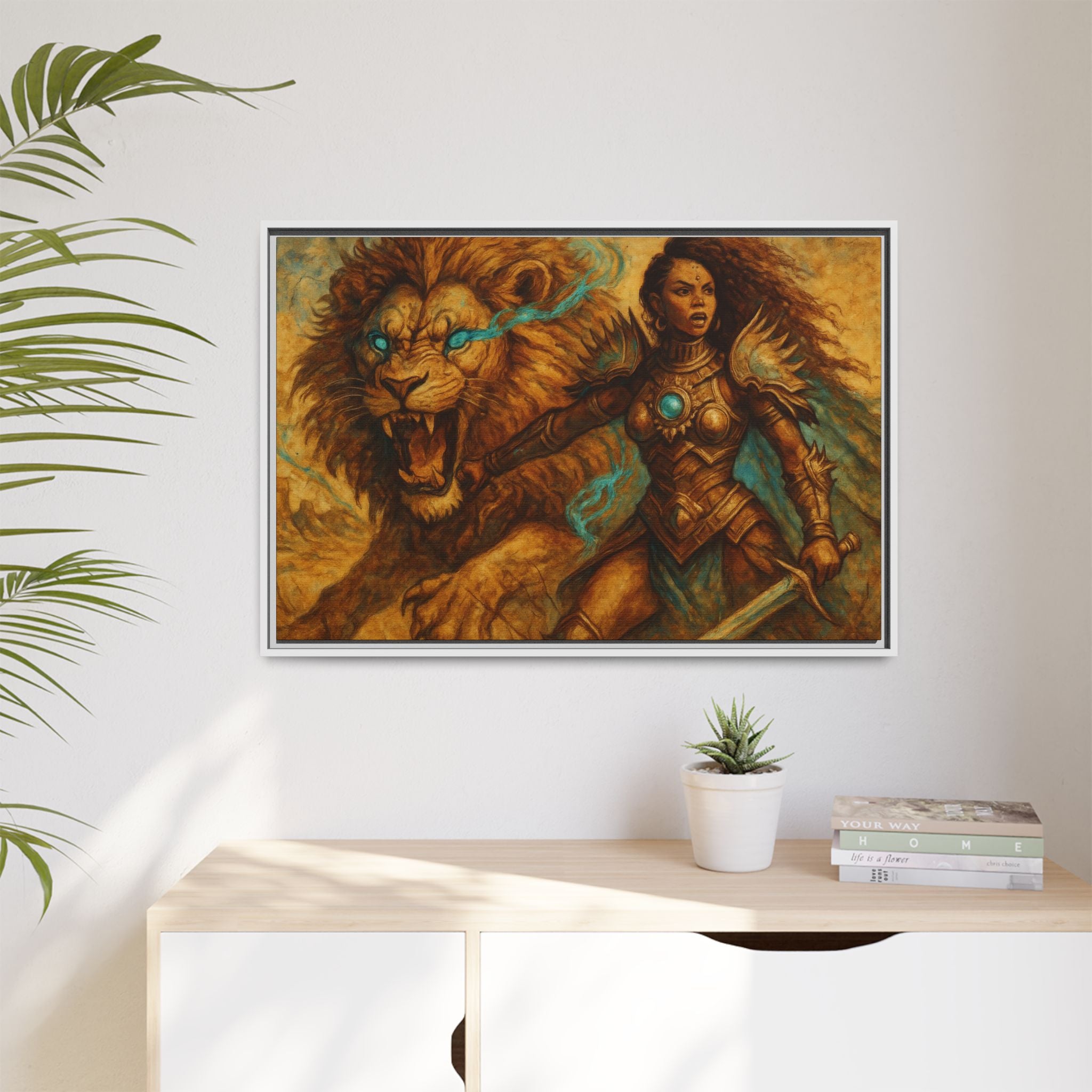 Fantasy Lion and Warrior