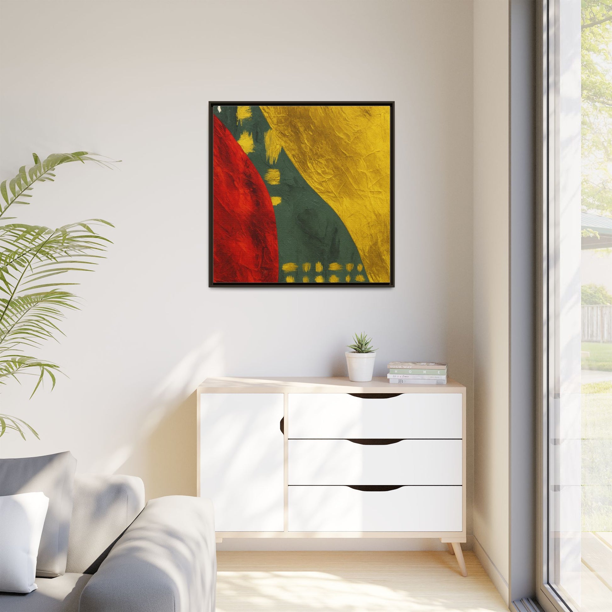 Red Green Gold Abstract