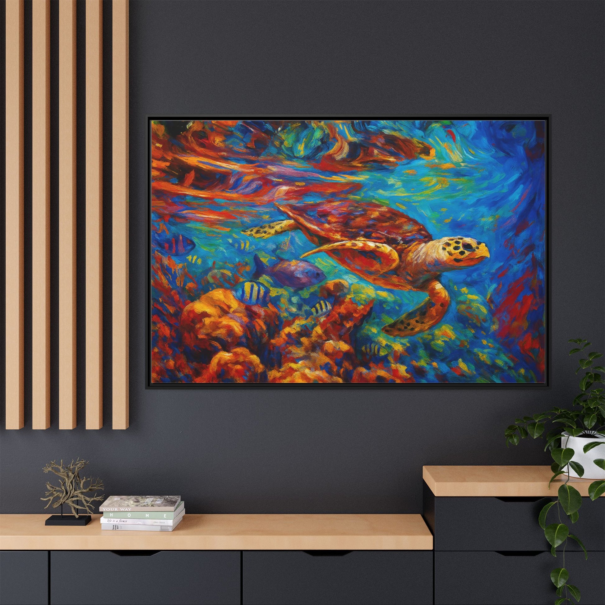 Vibrant Sea Turtle Swimming